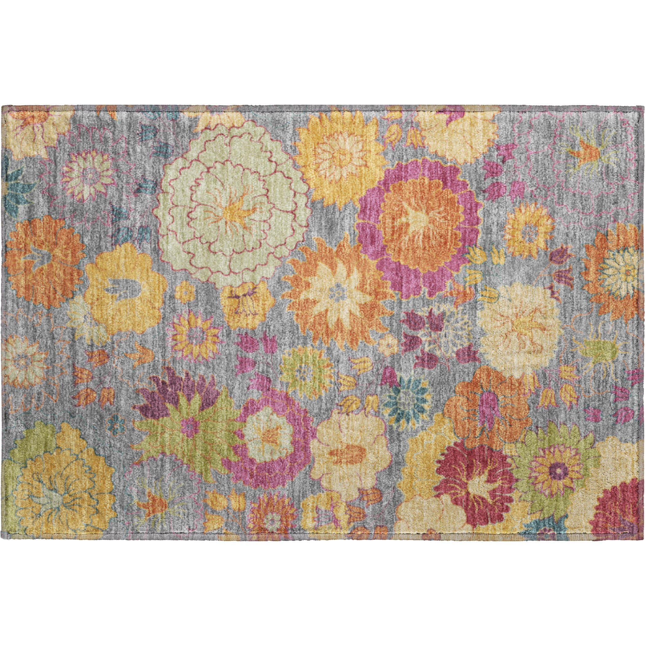 Bangkok Machine Washable Transitional Gray Rug 1'8" x 2'6" #shape_Rectangle