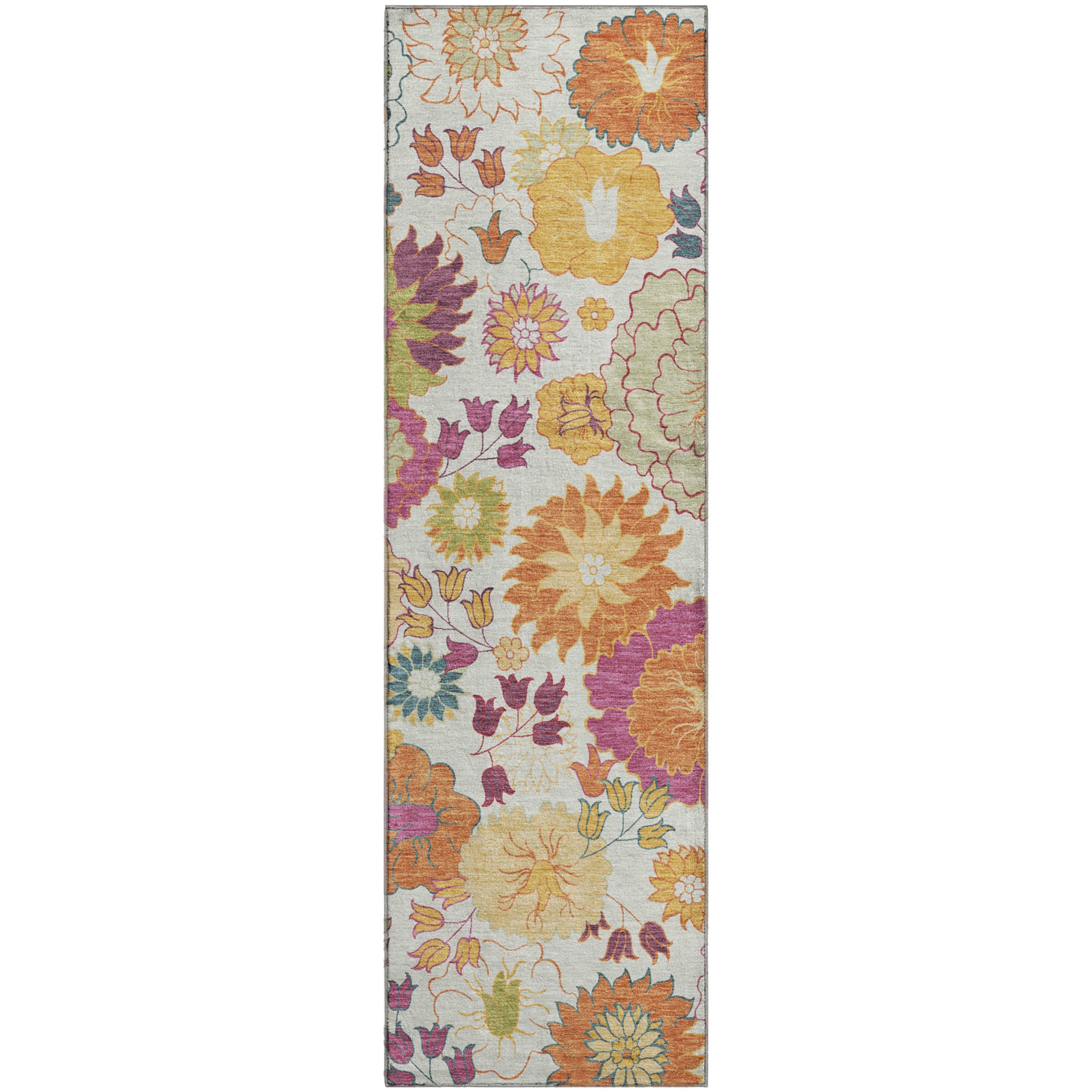 Bangkok Machine Washable Transitional Ivory Rug 2'3" x 7'6" #shape_Runner