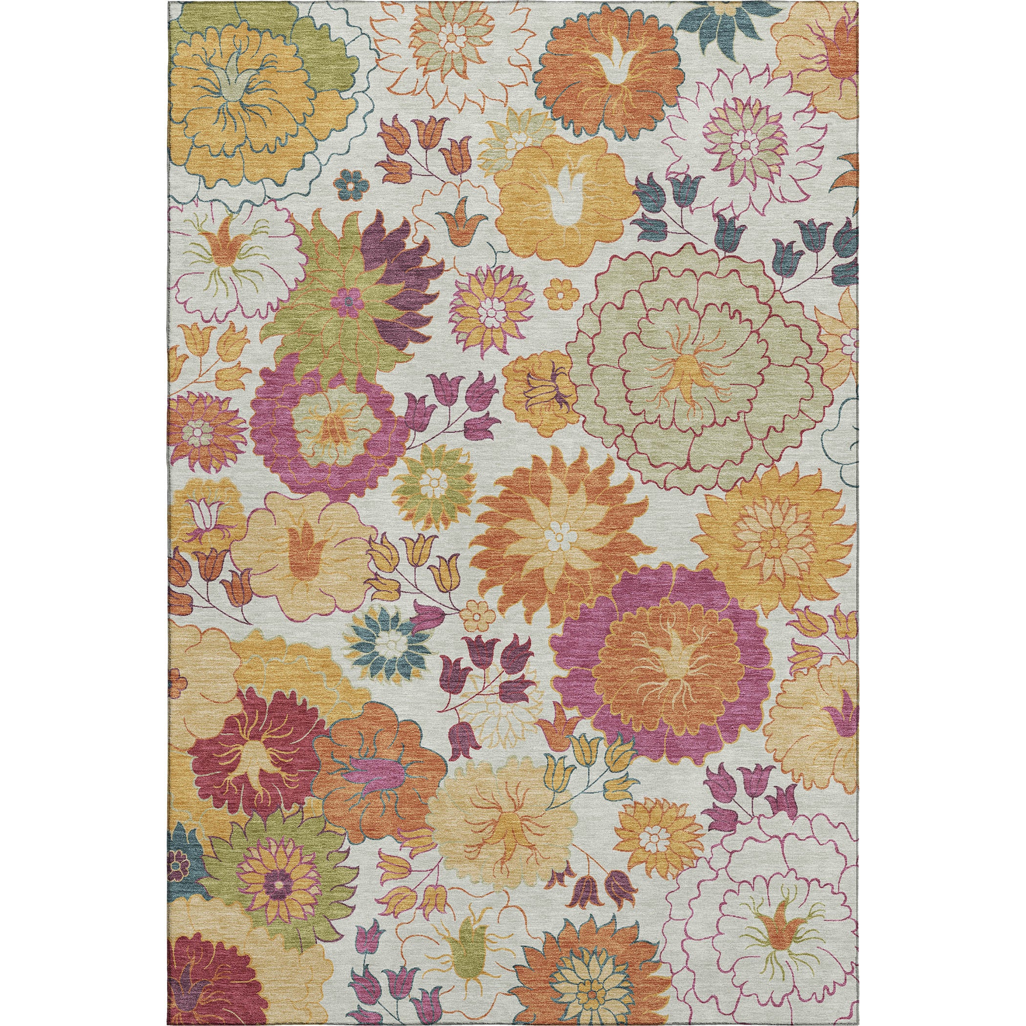 Bangkok Machine Washable Transitional Ivory Rug 3' x 5' #shape_Rectangle
