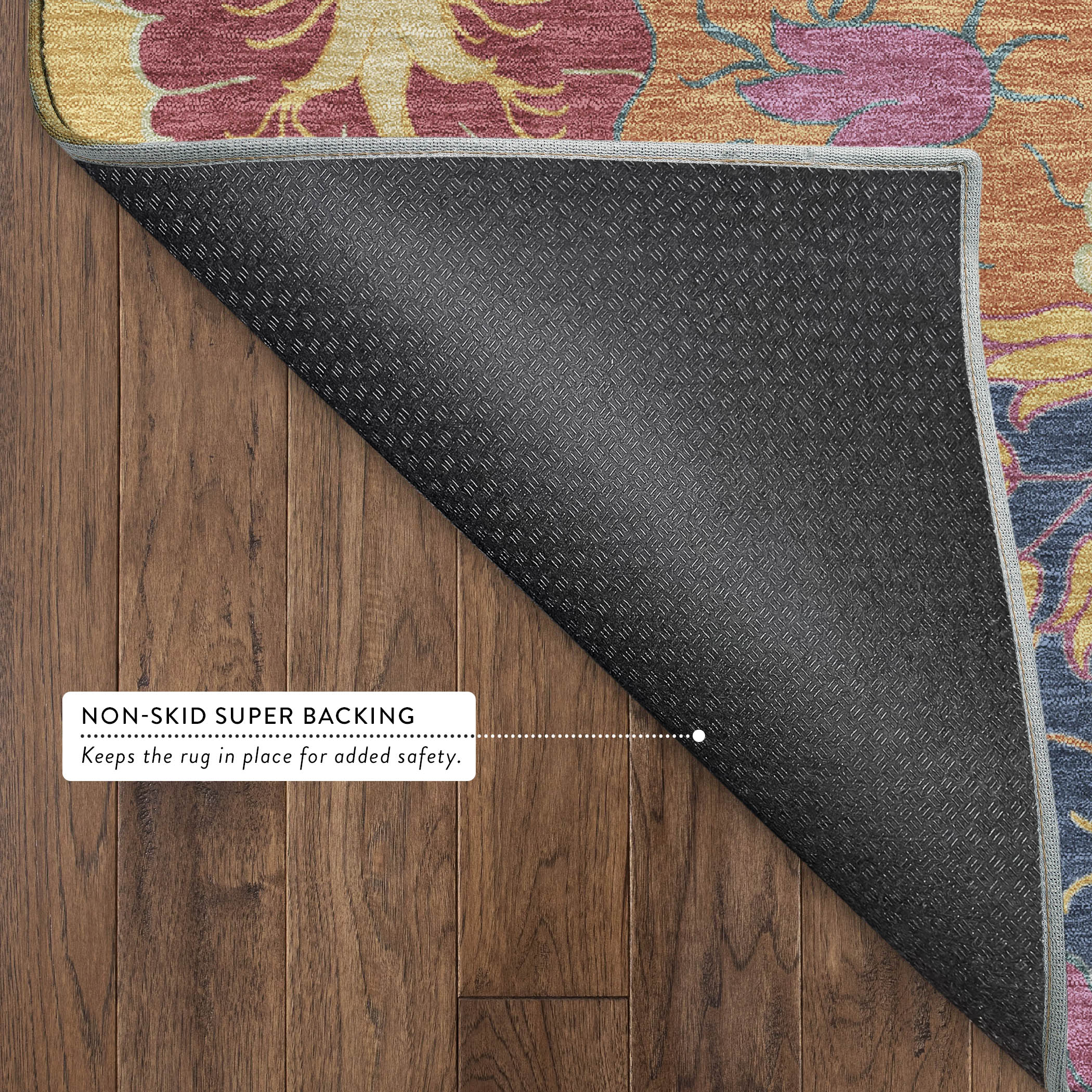 Bangkok Machine Washable Transitional Navy Blue Rug 1'8" x 2'6" #shape_Rectangle