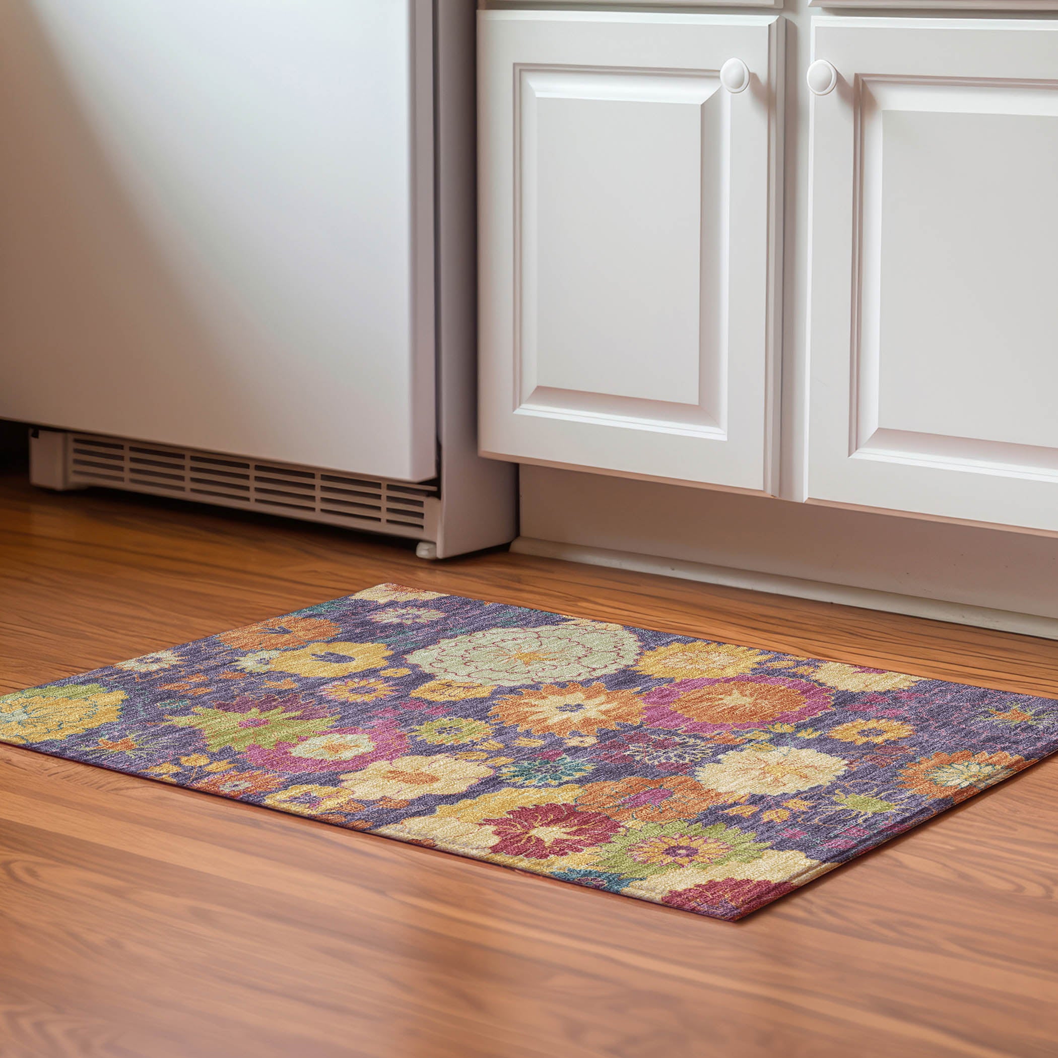 Bangkok Machine Washable Transitional Purple Rug 1'8" x 2'6" #shape_Rectangle