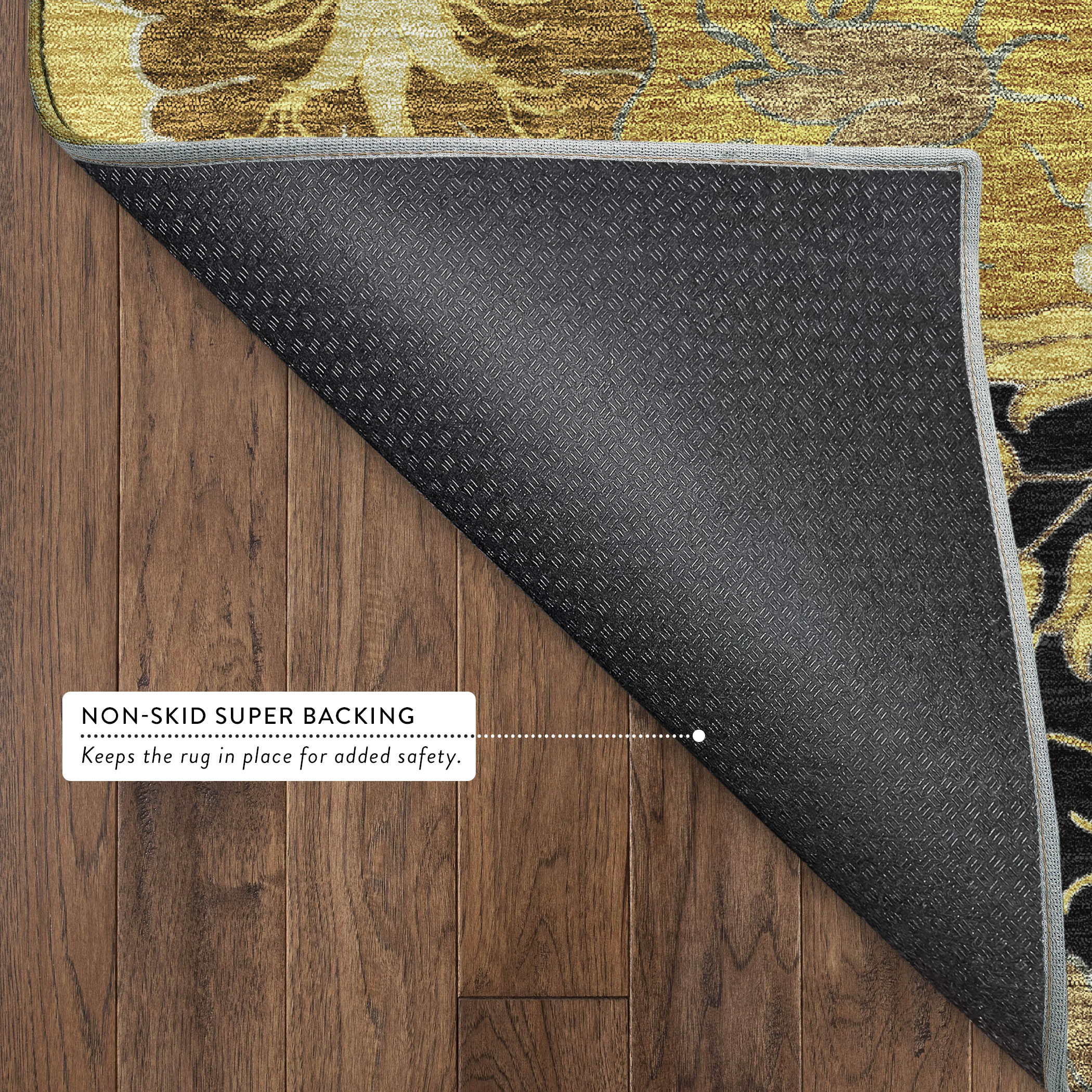 Istanbul Machine Washable Transitional Black Rug 1'8" x 2'6" #shape_Rectangle