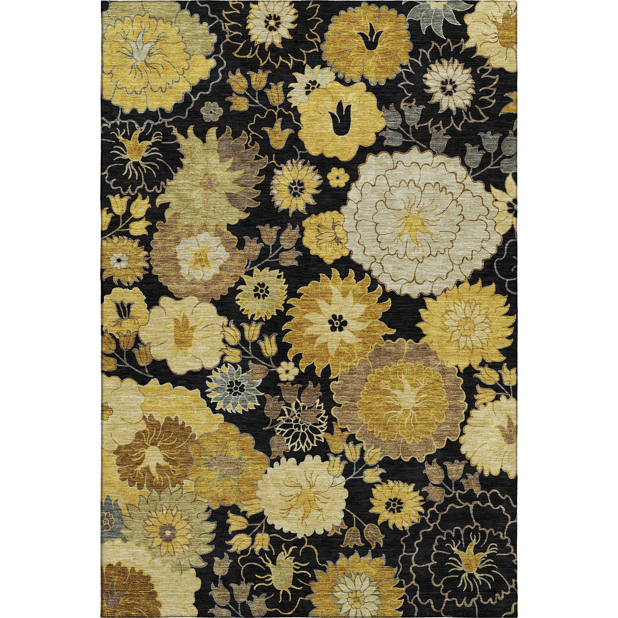 Istanbul Machine Washable Transitional Black Rug 3' x 5' #shape_Rectangle