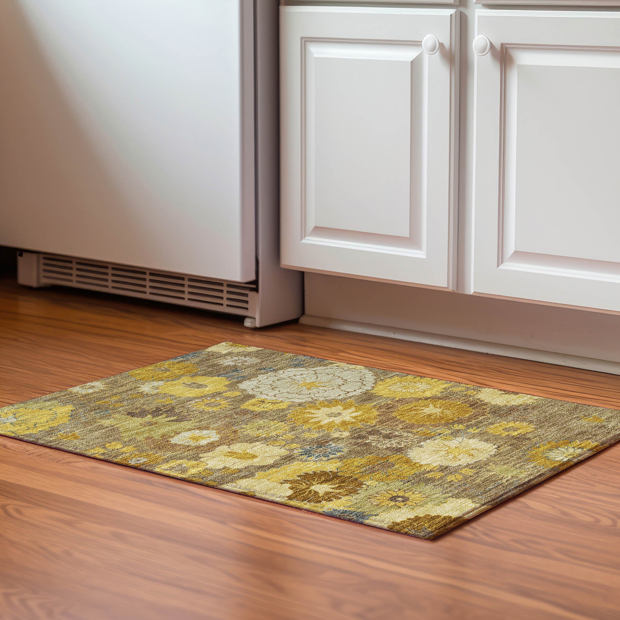 Istanbul Machine Washable Transitional Mocha Brown Rug 1'8" x 2'6" #shape_Rectangle