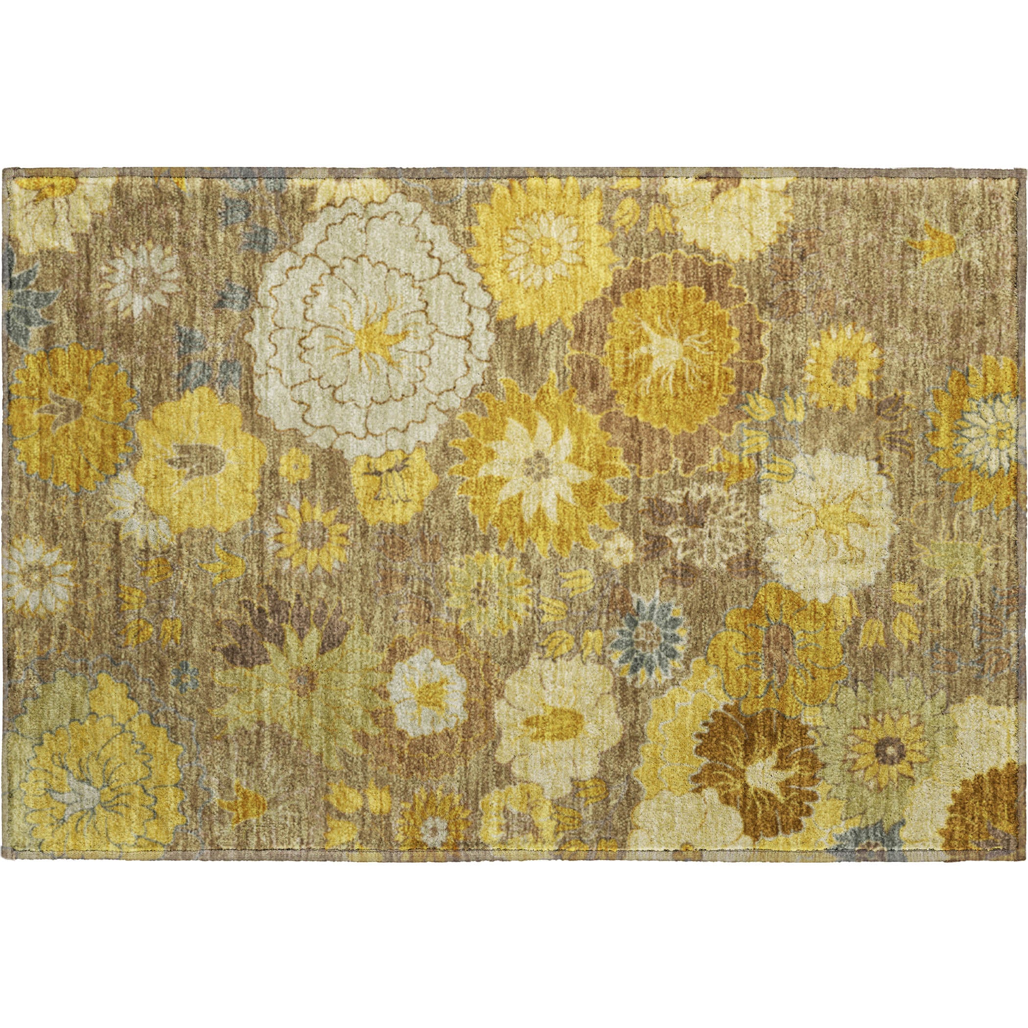 Istanbul Machine Washable Transitional Mocha Brown Rug 1'8" x 2'6" #shape_Rectangle