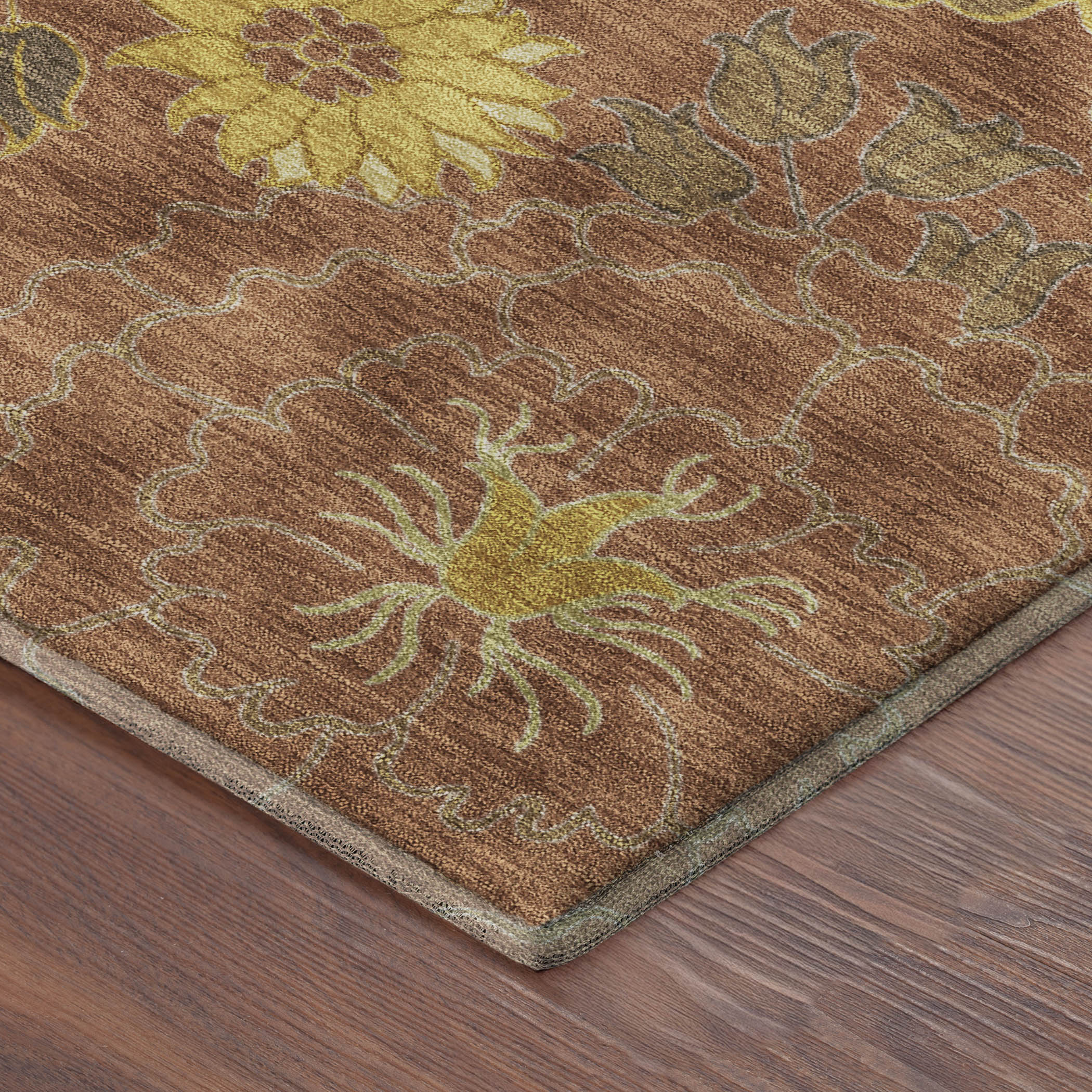 Istanbul Machine Washable Transitional Terracotta Orange Rug 1'8" x 2'6" #shape_Rectangle