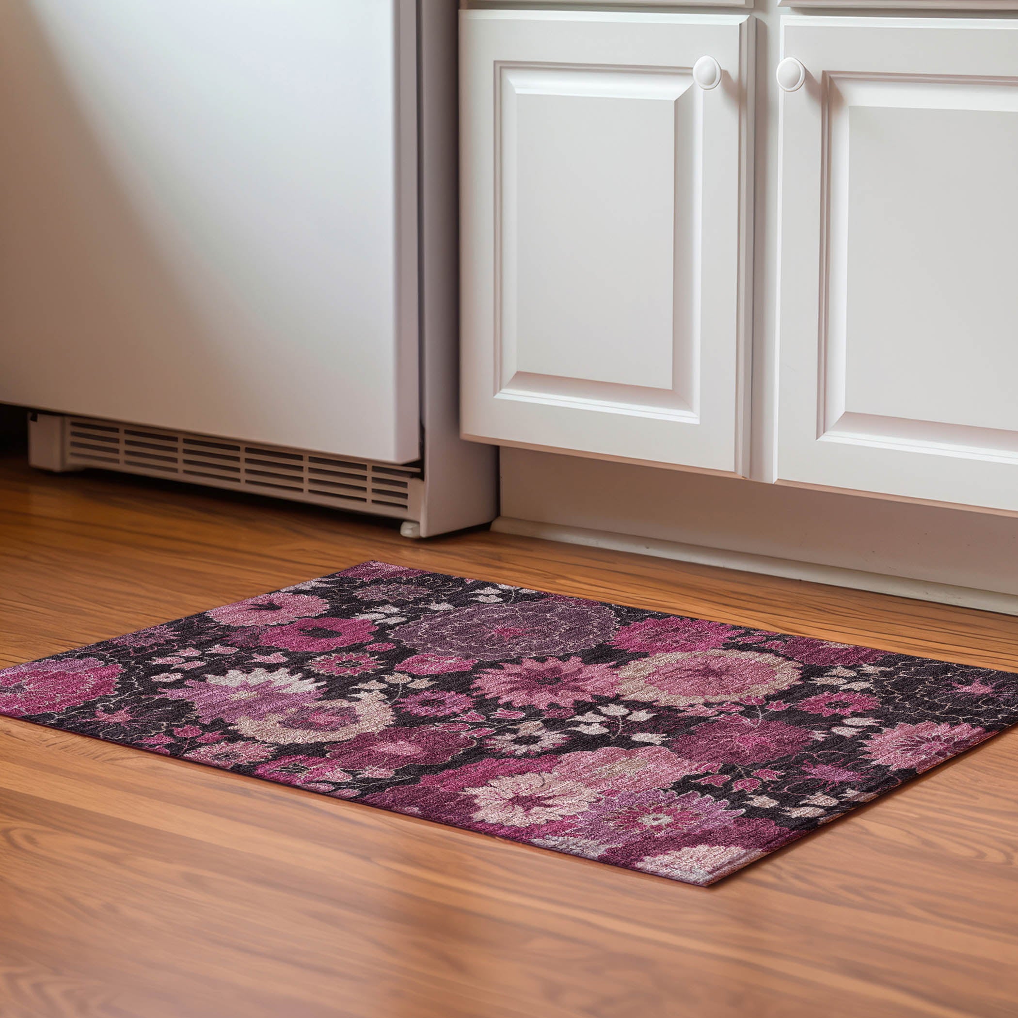 Luang Prabang Machine Washable Transitional Blush Pink Rug 1'8" x 2'6" #shape_Rectangle