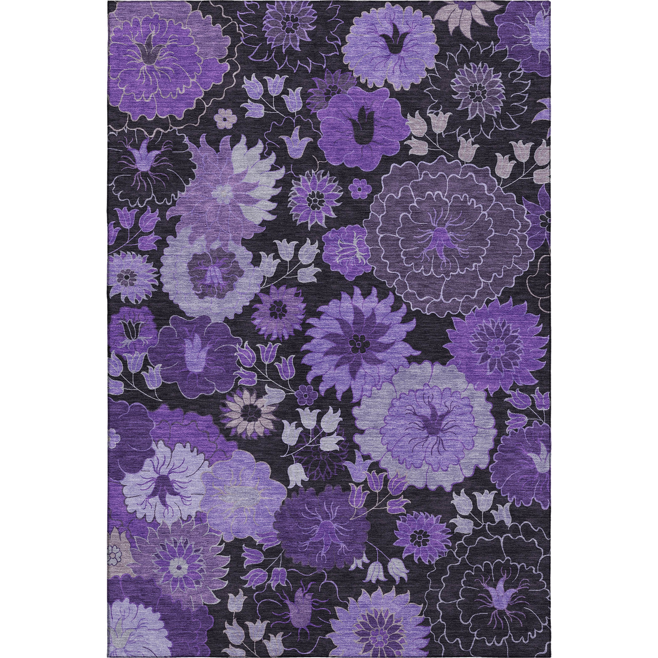 Luang Prabang Machine Washable Transitional Purple Rug 3' x 5' #shape_Rectangle
