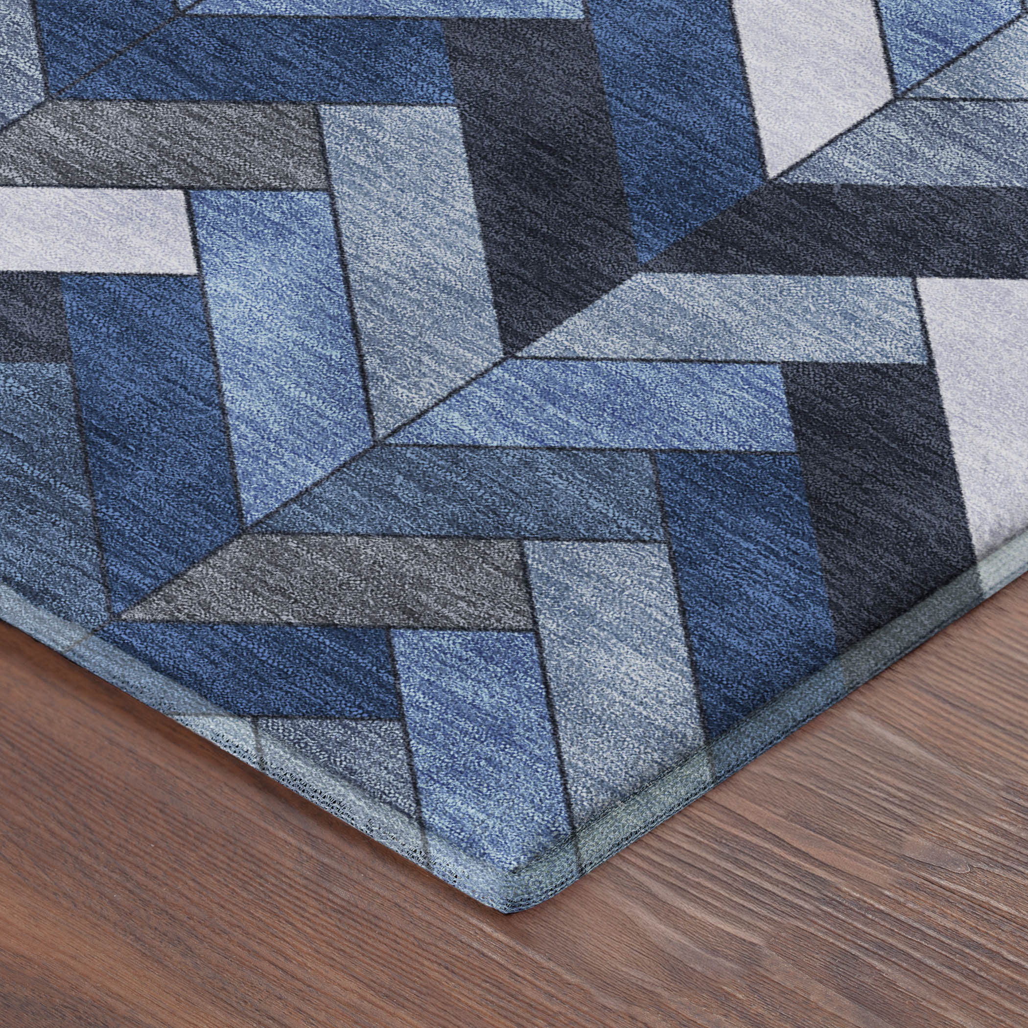 Cairo Machine Washable Transitional Blue Rug 1'8" x 2'6" #shape_Rectangle