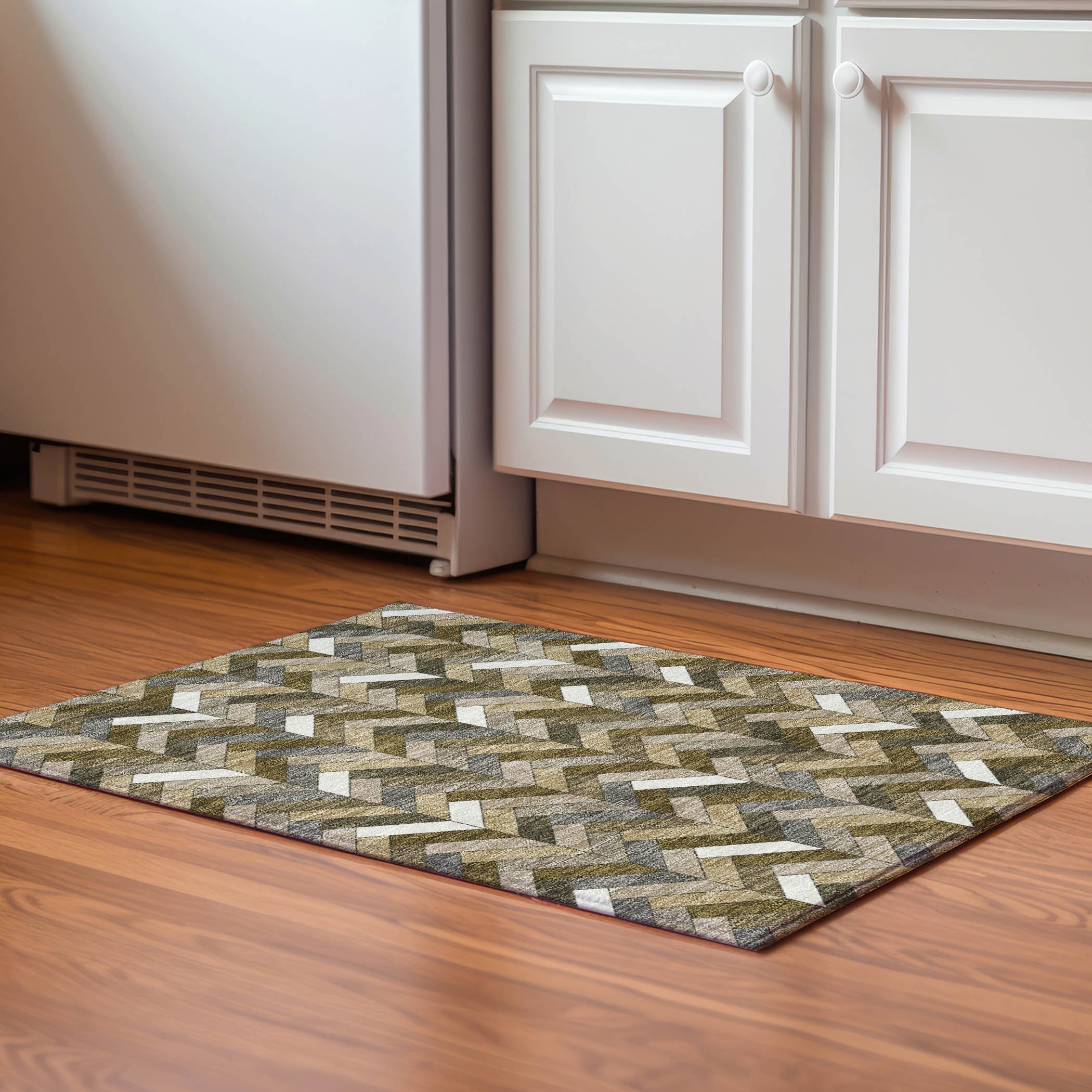 Cairo Machine Washable Transitional Brown Rug 1'8" x 2'6" #shape_Rectangle