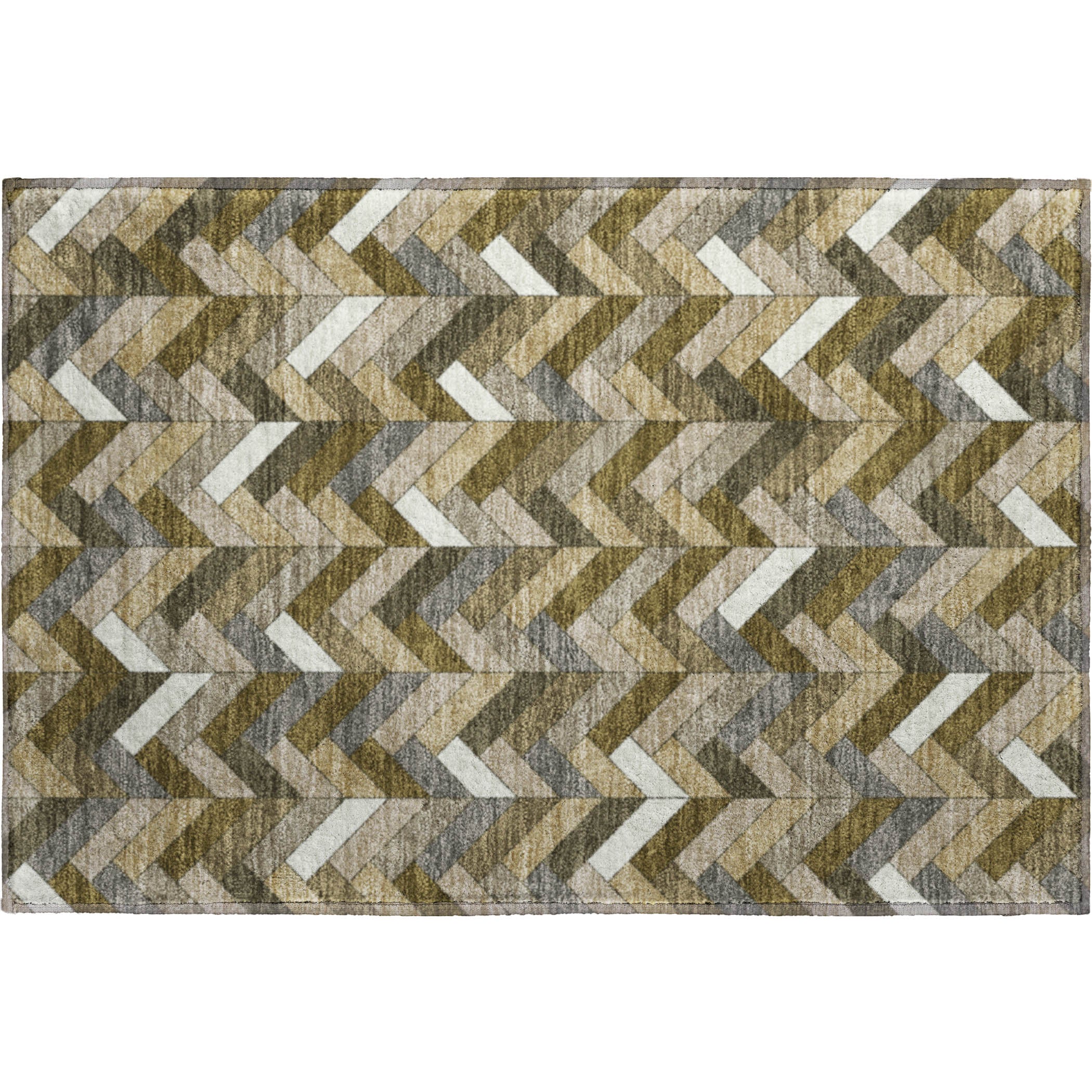 Cairo Machine Washable Transitional Brown Rug 1'8" x 2'6" #shape_Rectangle