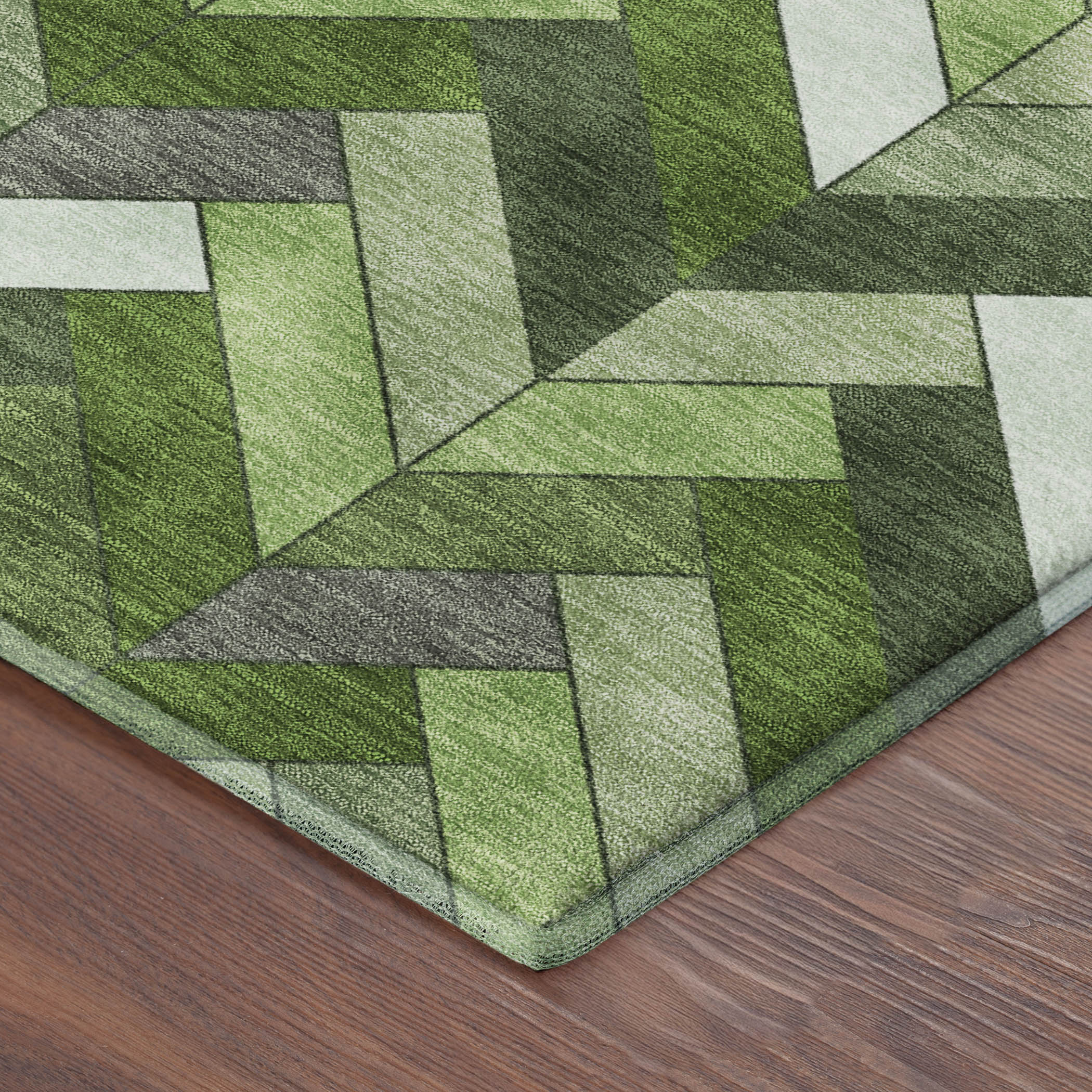 Cairo Machine Washable Transitional Olive Green Rug 1'8" x 2'6" #shape_Rectangle