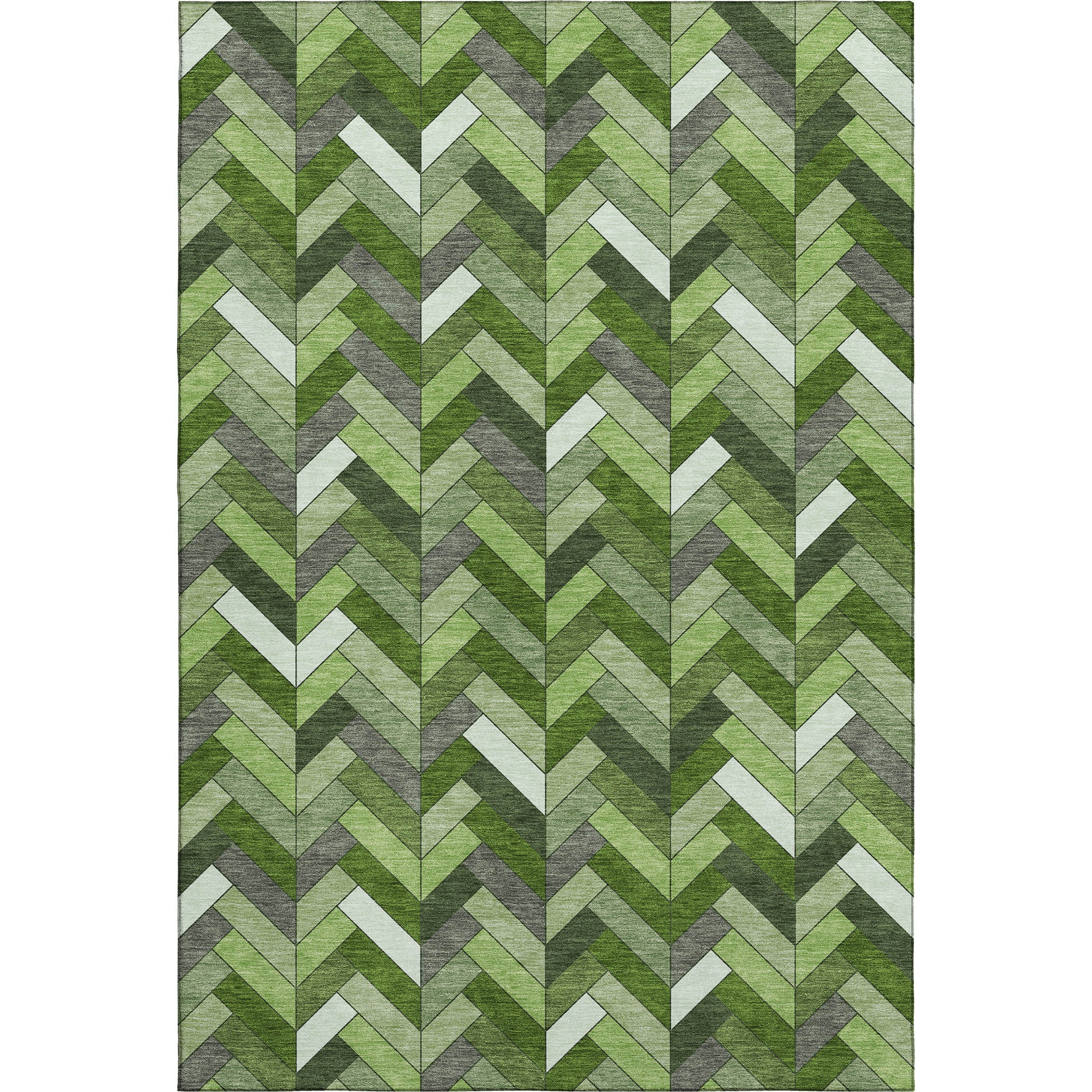 Cairo Machine Washable Transitional Olive Green Rug 3' x 5' #shape_Rectangle