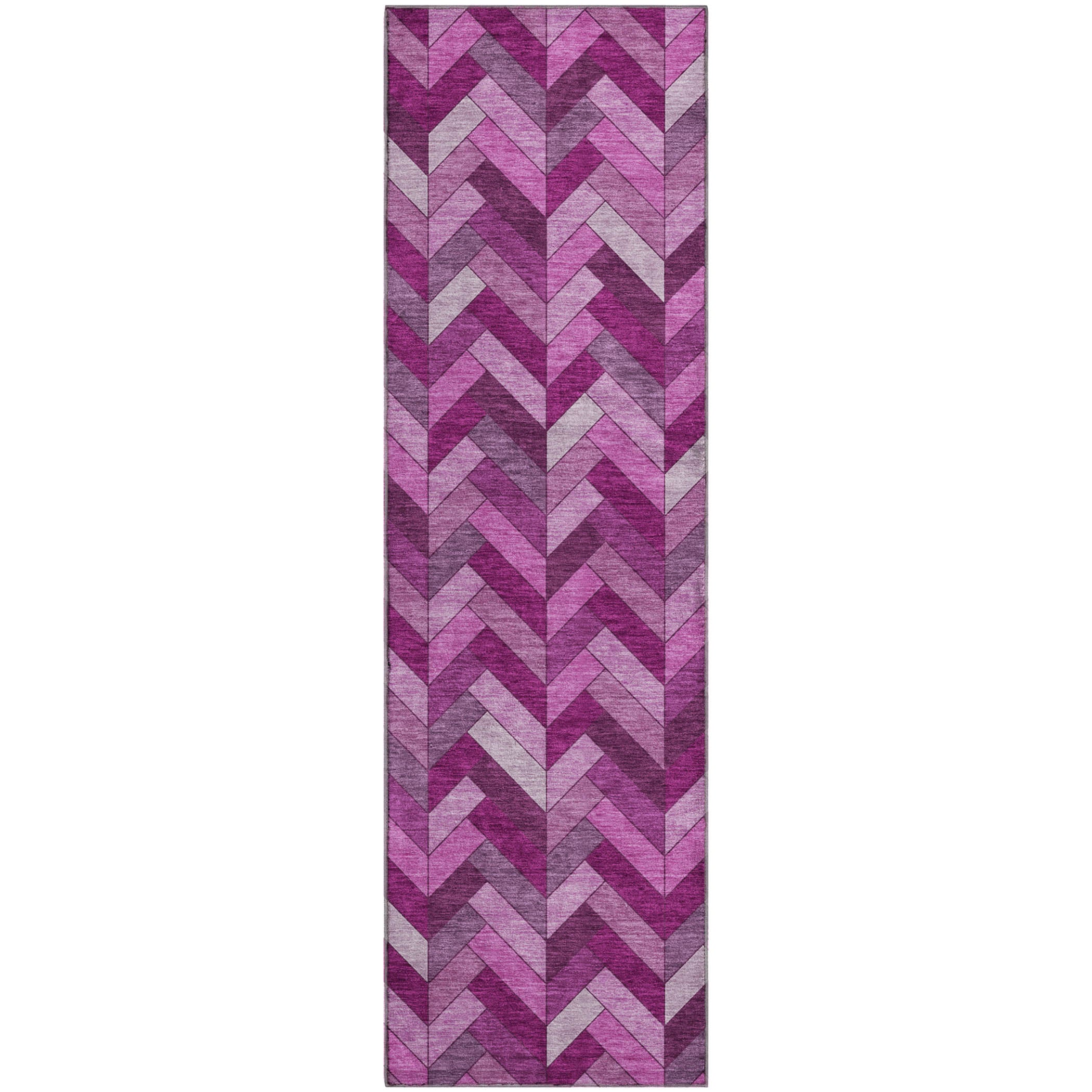 Cairo Machine Washable Transitional Pink Rug 2'3" x 7'6" #shape_Runner