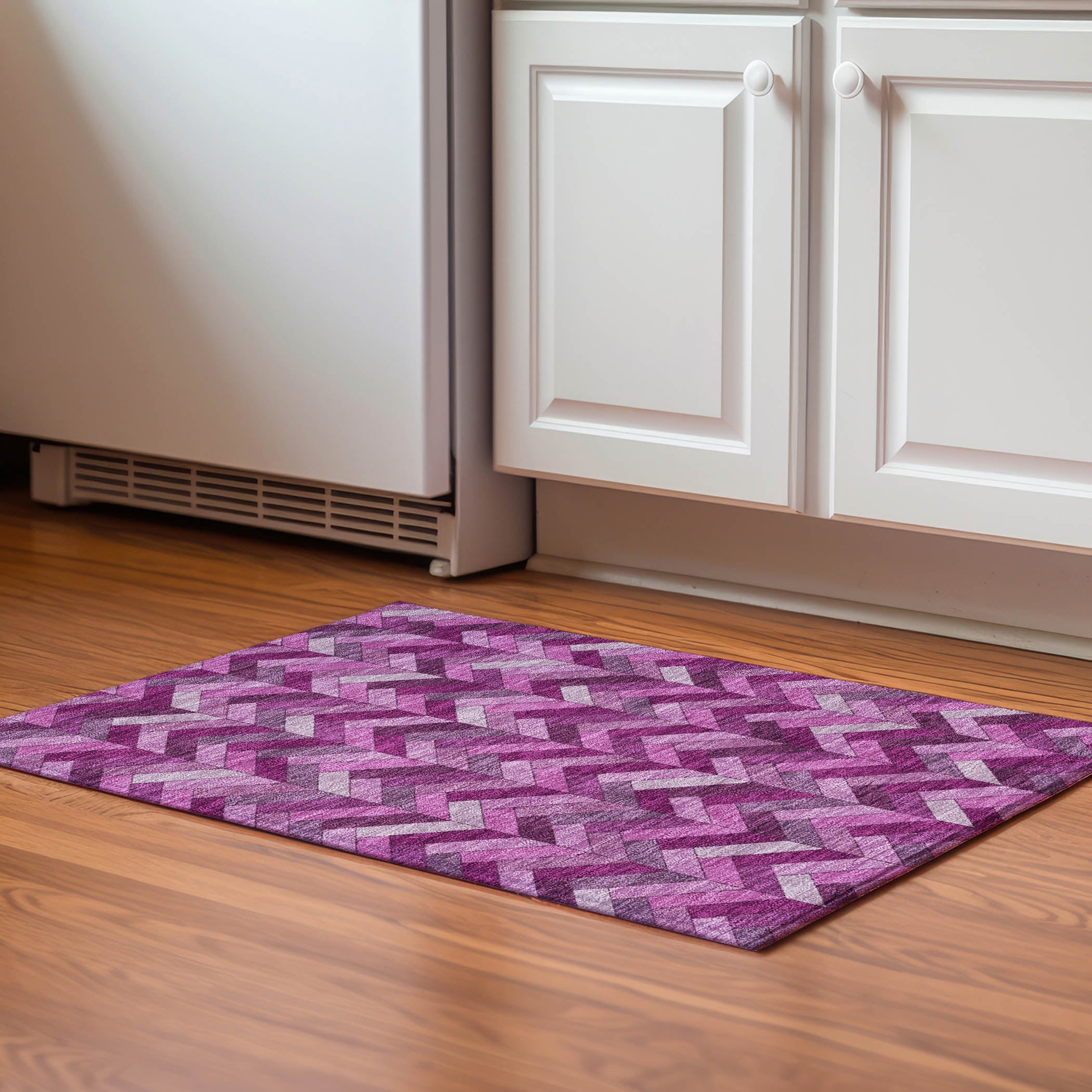 Cairo Machine Washable Transitional Pink Rug 1'8" x 2'6" #shape_Rectangle