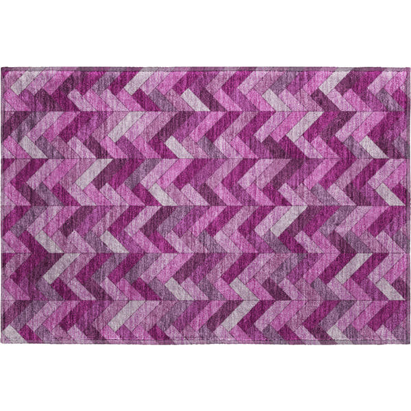 Cairo Machine Washable Transitional Pink Rug 1'8" x 2'6"