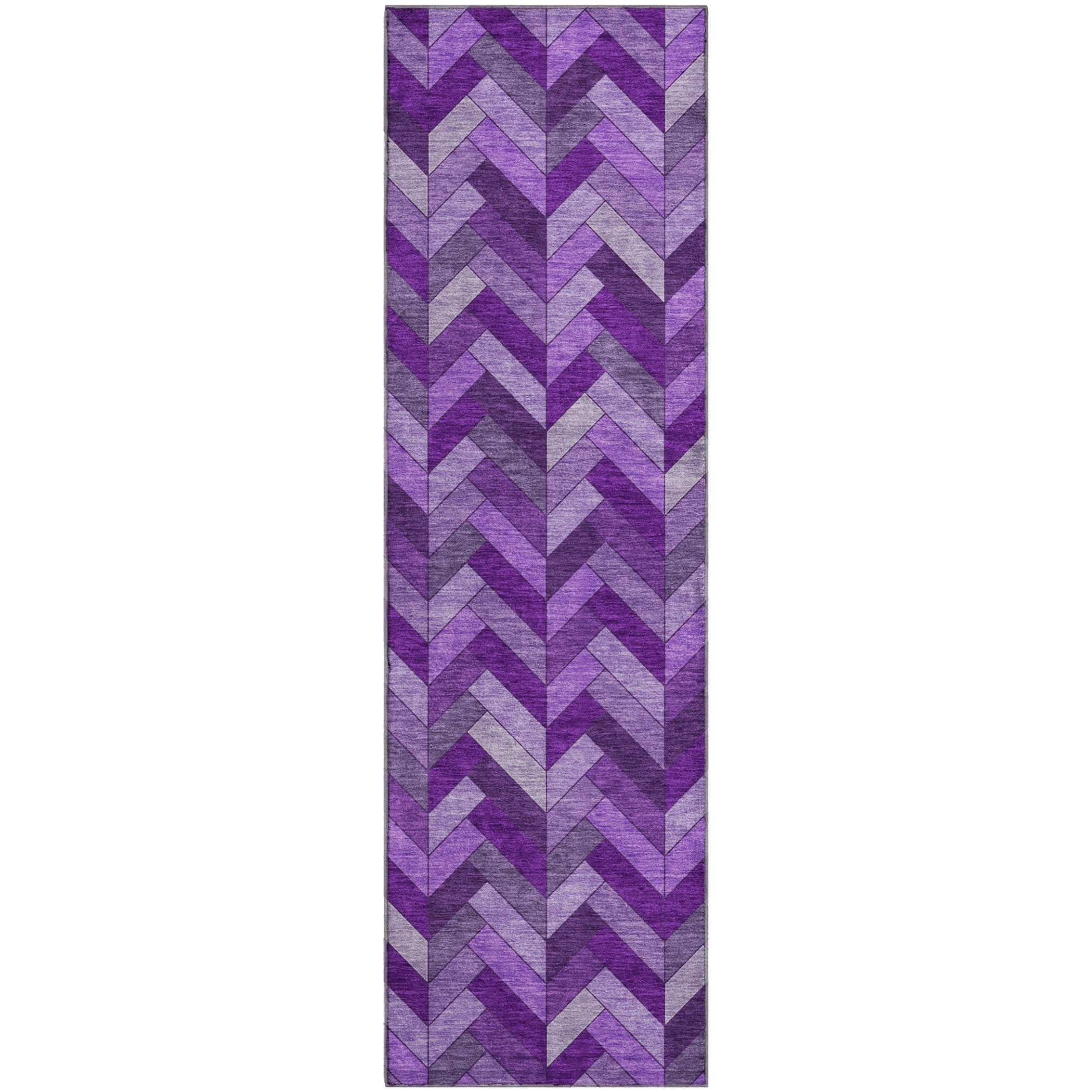 Cairo Machine Washable Transitional Purple Rug 2'3" x 7'6" #shape_Runner