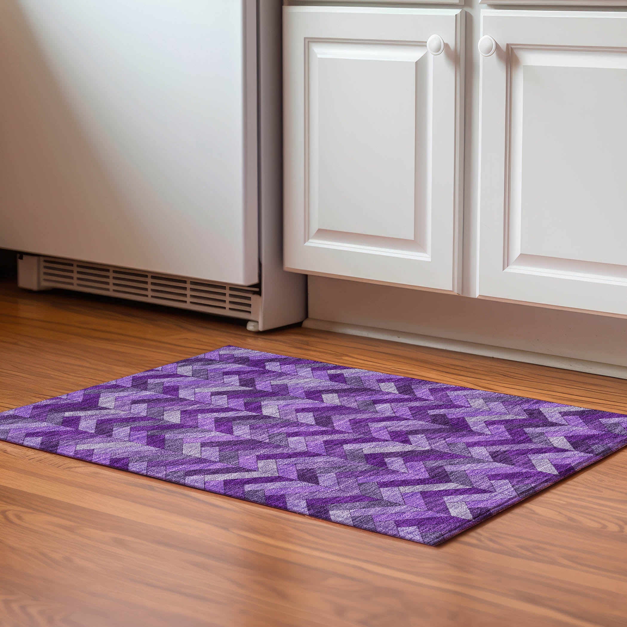 Cairo Machine Washable Transitional Purple Rug 1'8" x 2'6" #shape_Rectangle