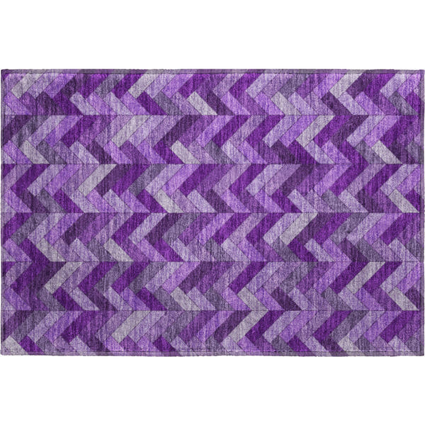 Cairo Machine Washable Transitional Purple Rug 1'8" x 2'6"