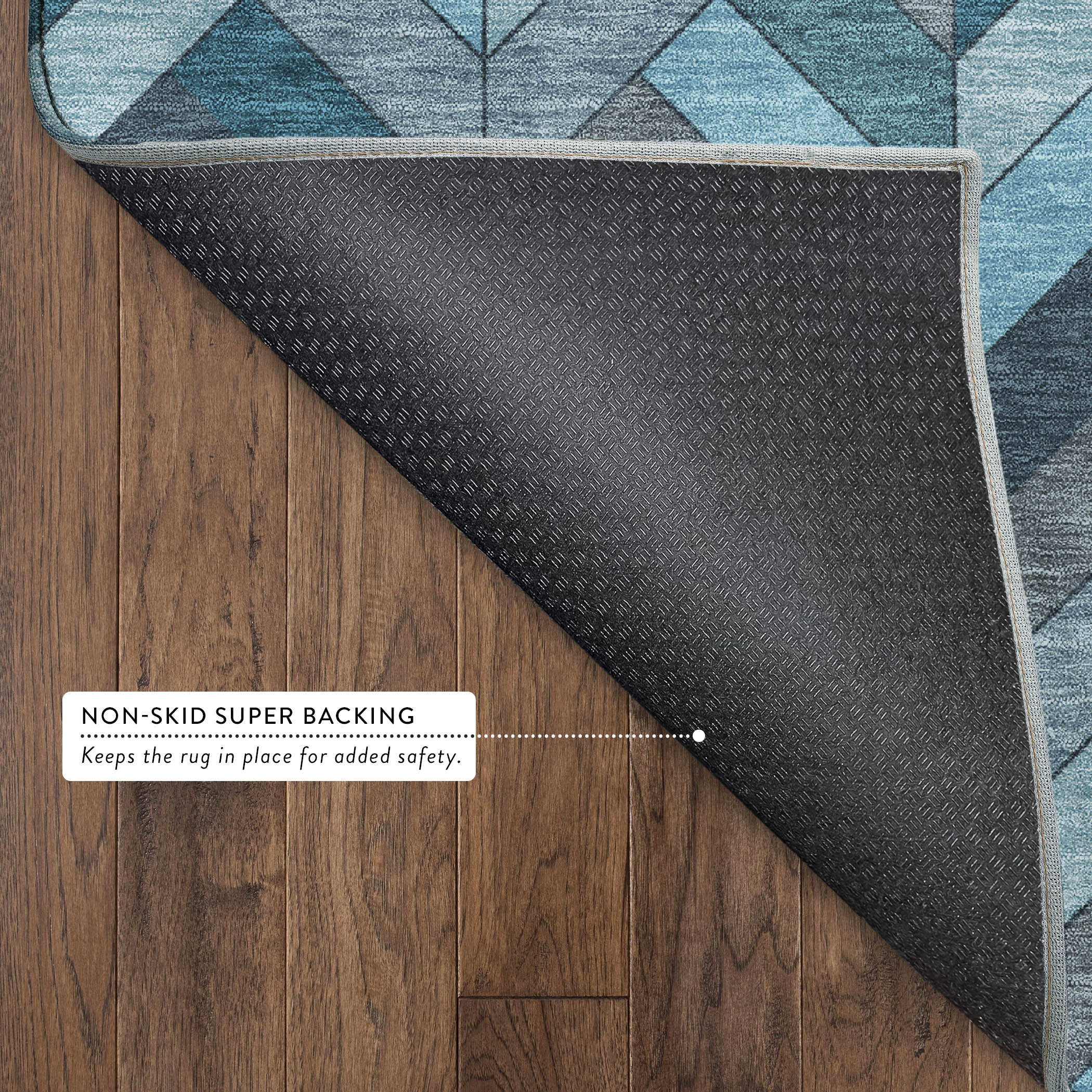 Cairo Machine Washable Transitional Teal Rug 1'8" x 2'6" #shape_Rectangle