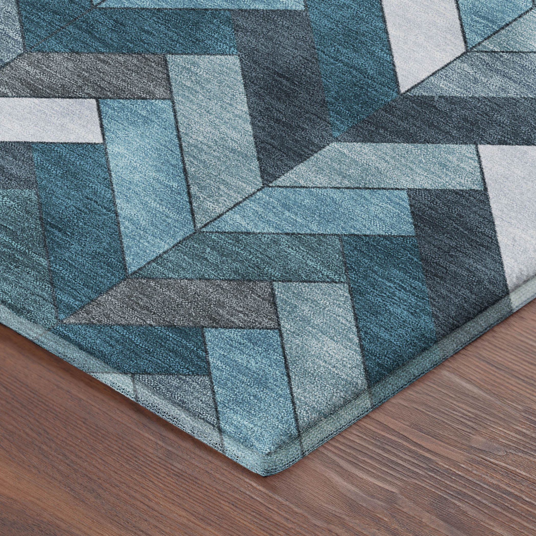 Cairo Machine Washable Transitional Teal Rug 1'8" x 2'6" #shape_Rectangle