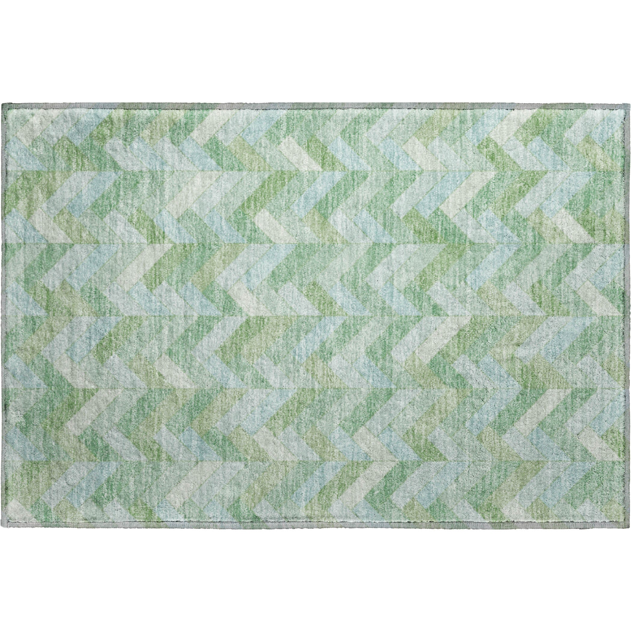 Bangkok Machine Washable Transitional Green Rug 1'8" x 2'6" #shape_Rectangle