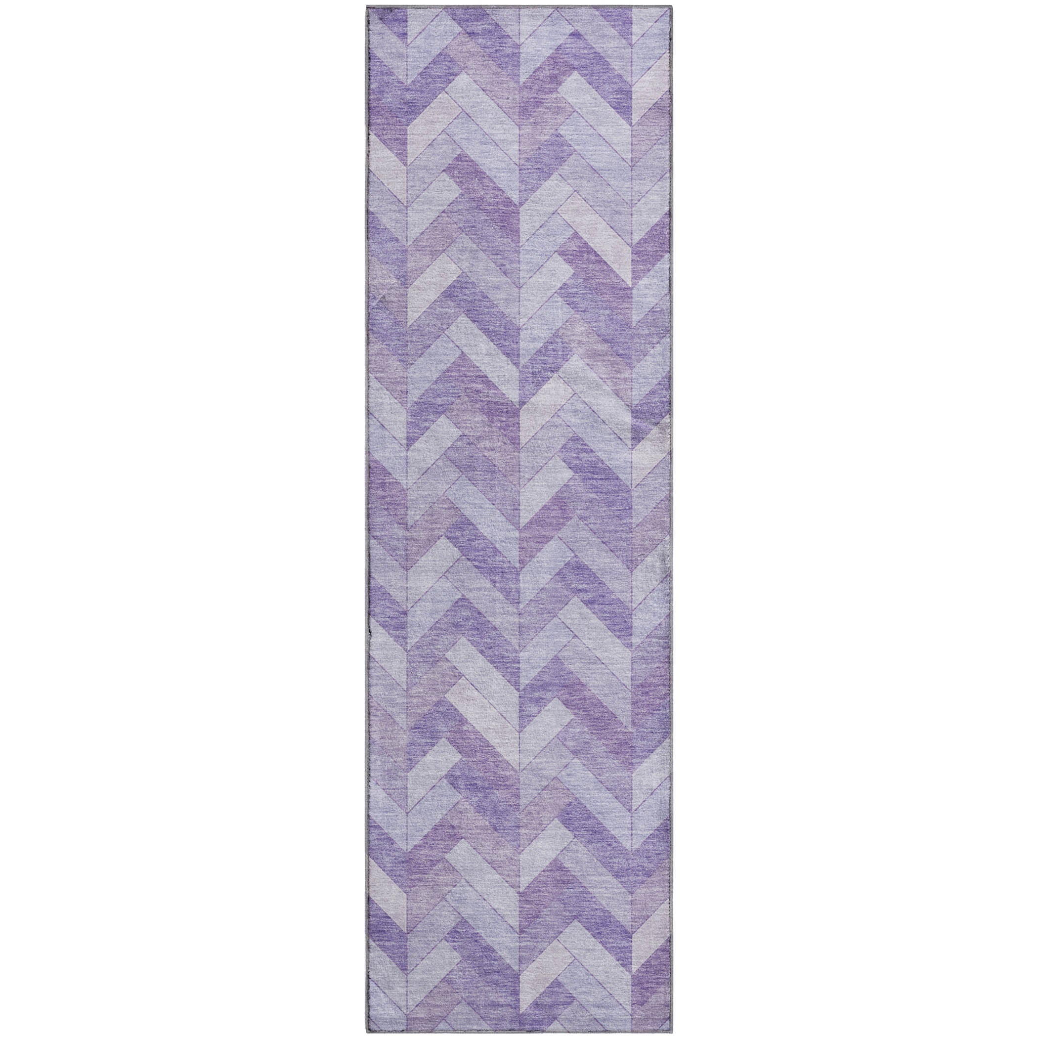 Bangkok Machine Washable Transitional Plum Purple Rug 2'3" x 7'6" #shape_Runner