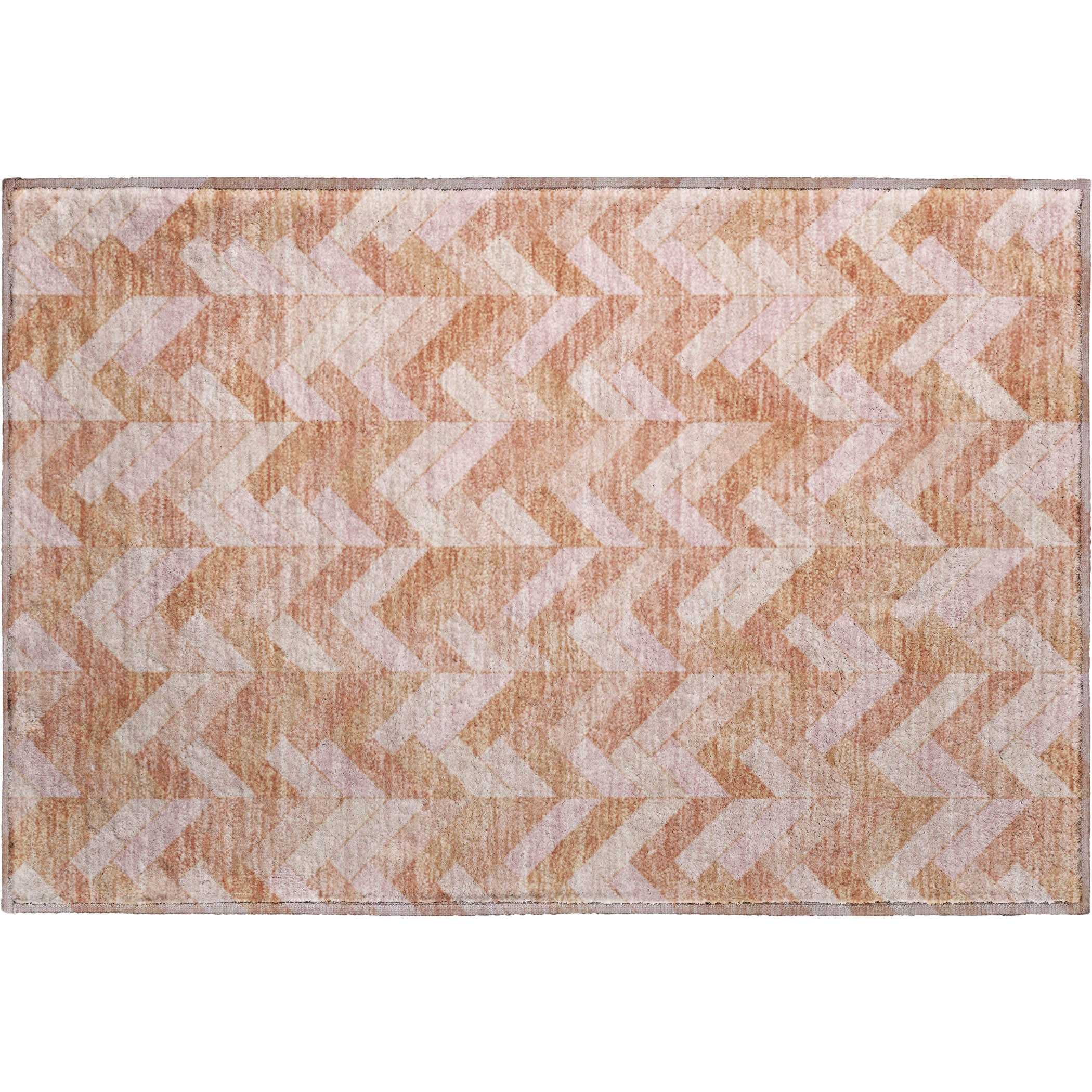 Bangkok Machine Washable Transitional Salmon Orange Rug 1'8" x 2'6" #shape_Rectangle