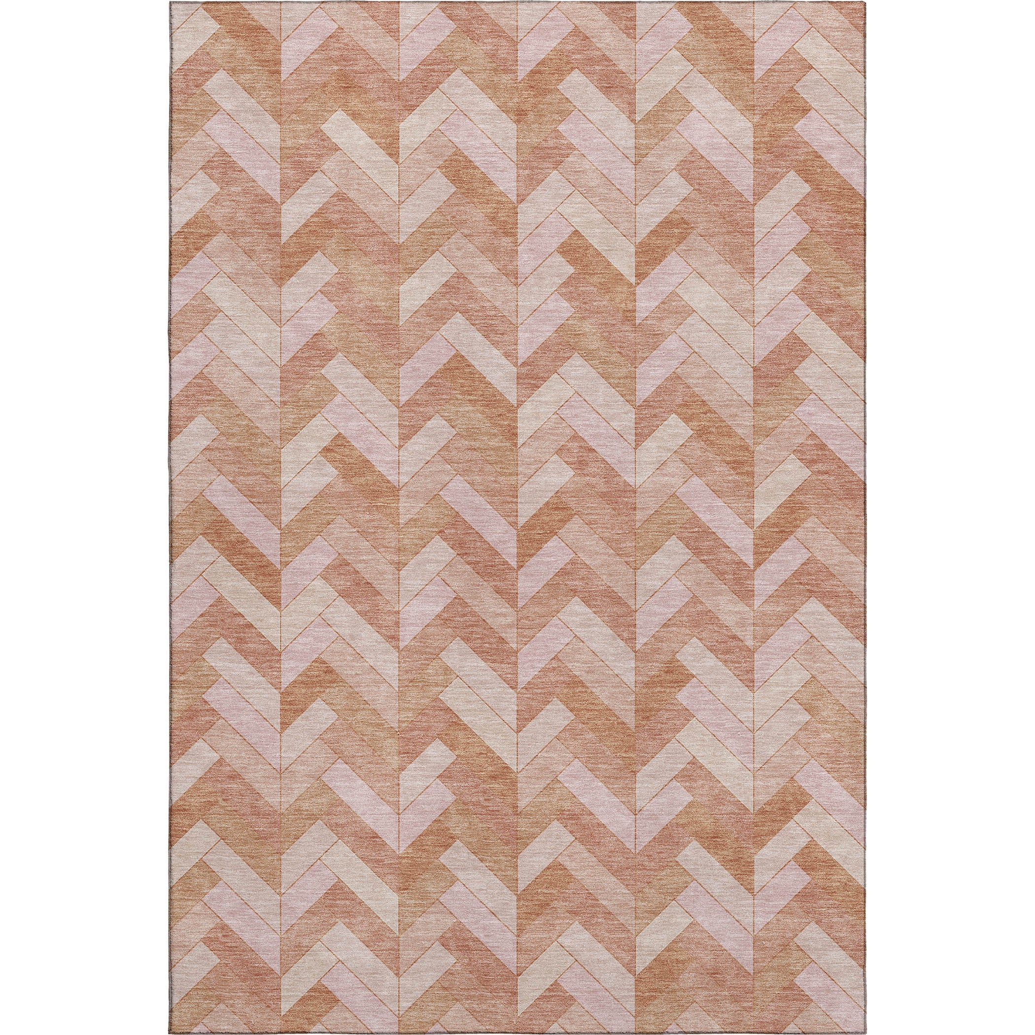 Bangkok Machine Washable Transitional Salmon Orange Rug 3' x 5' #shape_Rectangle