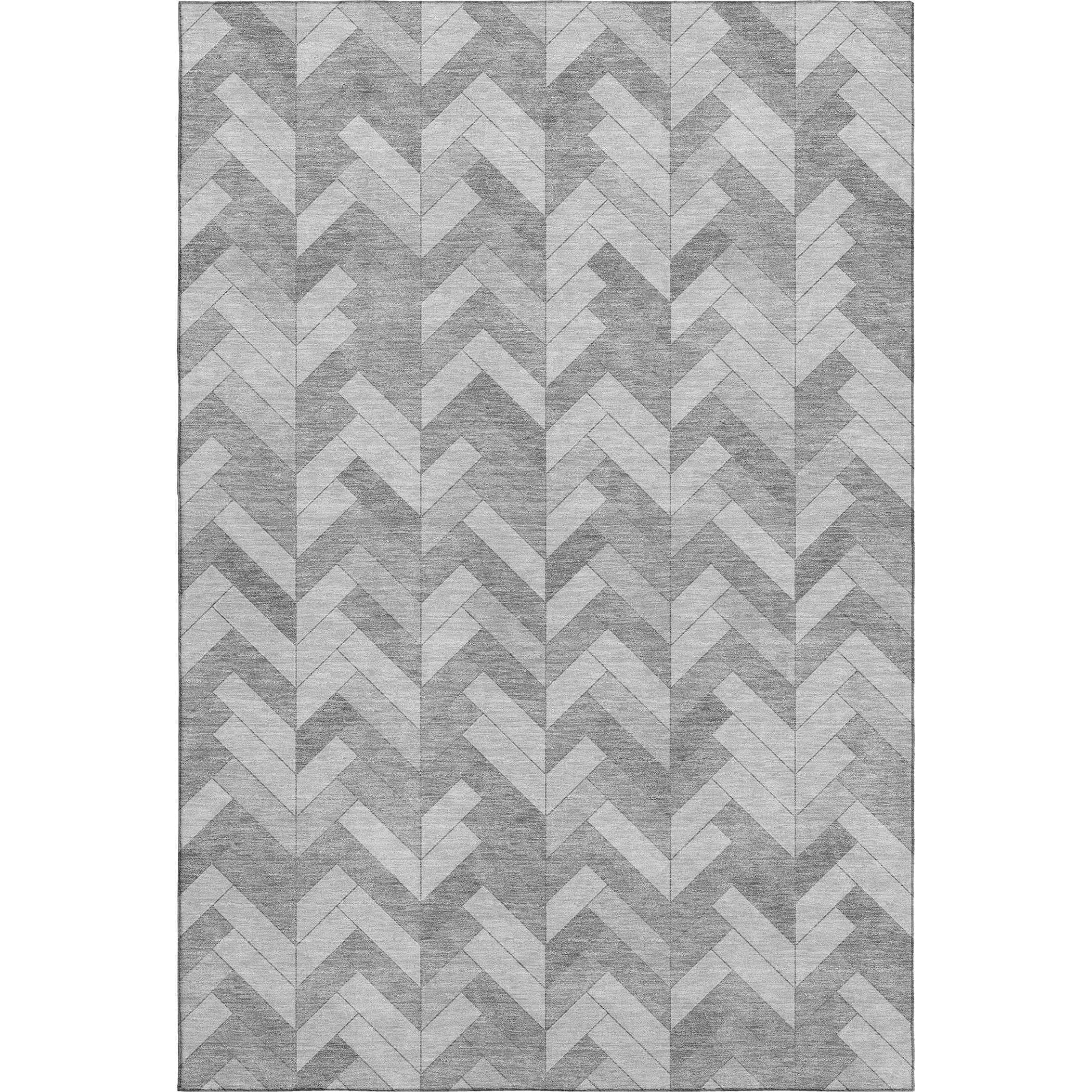 Bangkok Machine Washable Transitional Silver Gray Rug 3' x 5' #shape_Rectangle