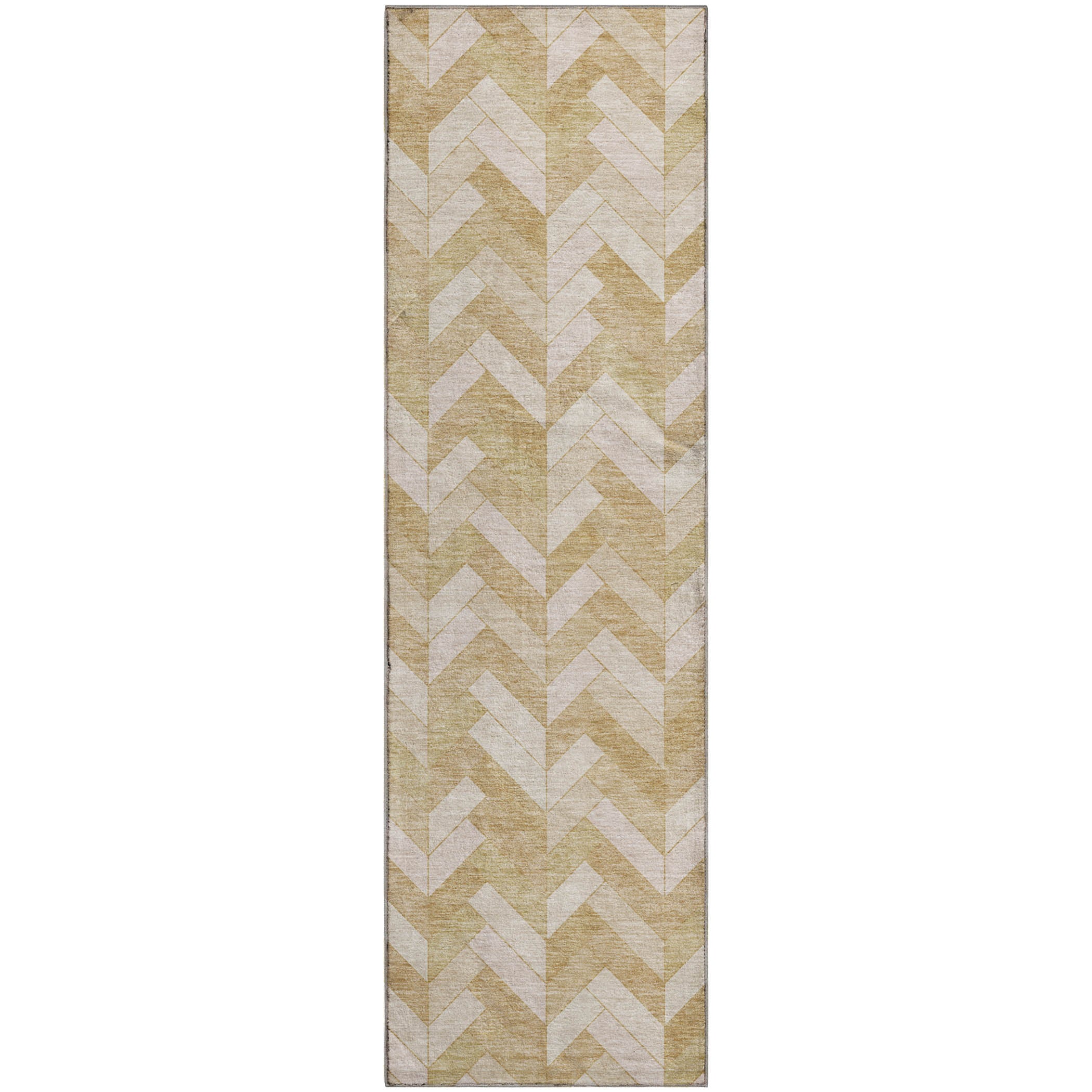 Bangkok Machine Washable Transitional Wheat Gold Rug 2'3" x 7'6" #shape_Runner