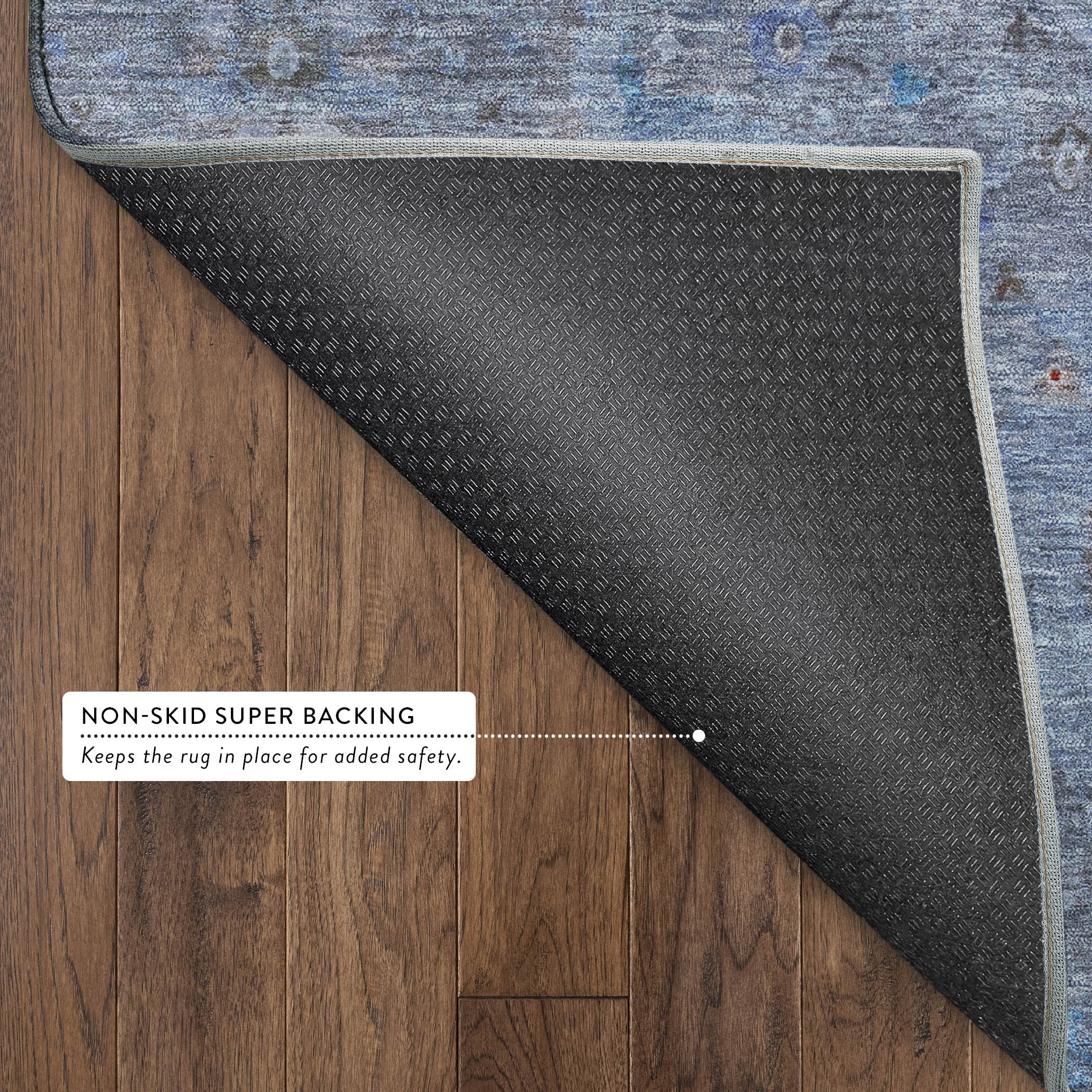 Athens Machine Washable Traditional Blue Rug 1'8" x 2'6" #shape_Rectangle