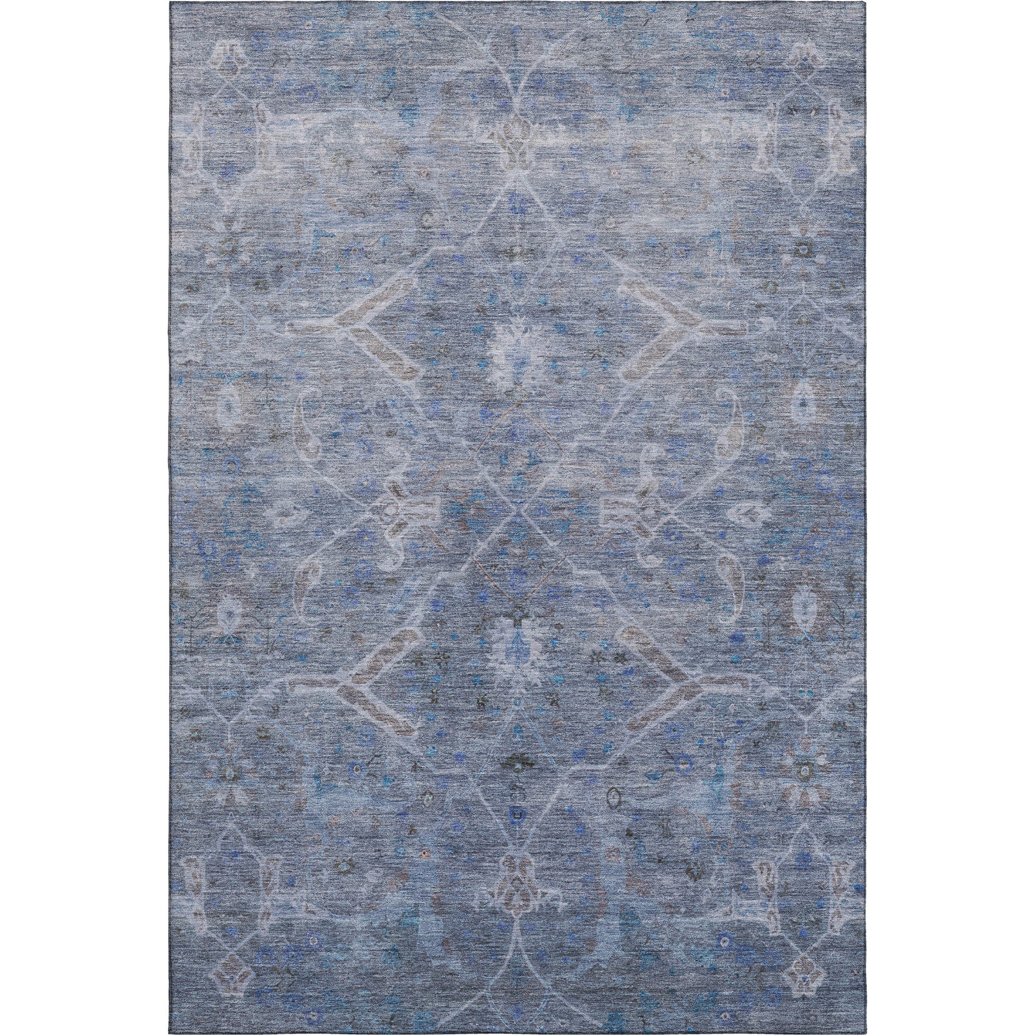 Athens Machine Washable Traditional Blue Rug 3' x 5' #shape_Rectangle