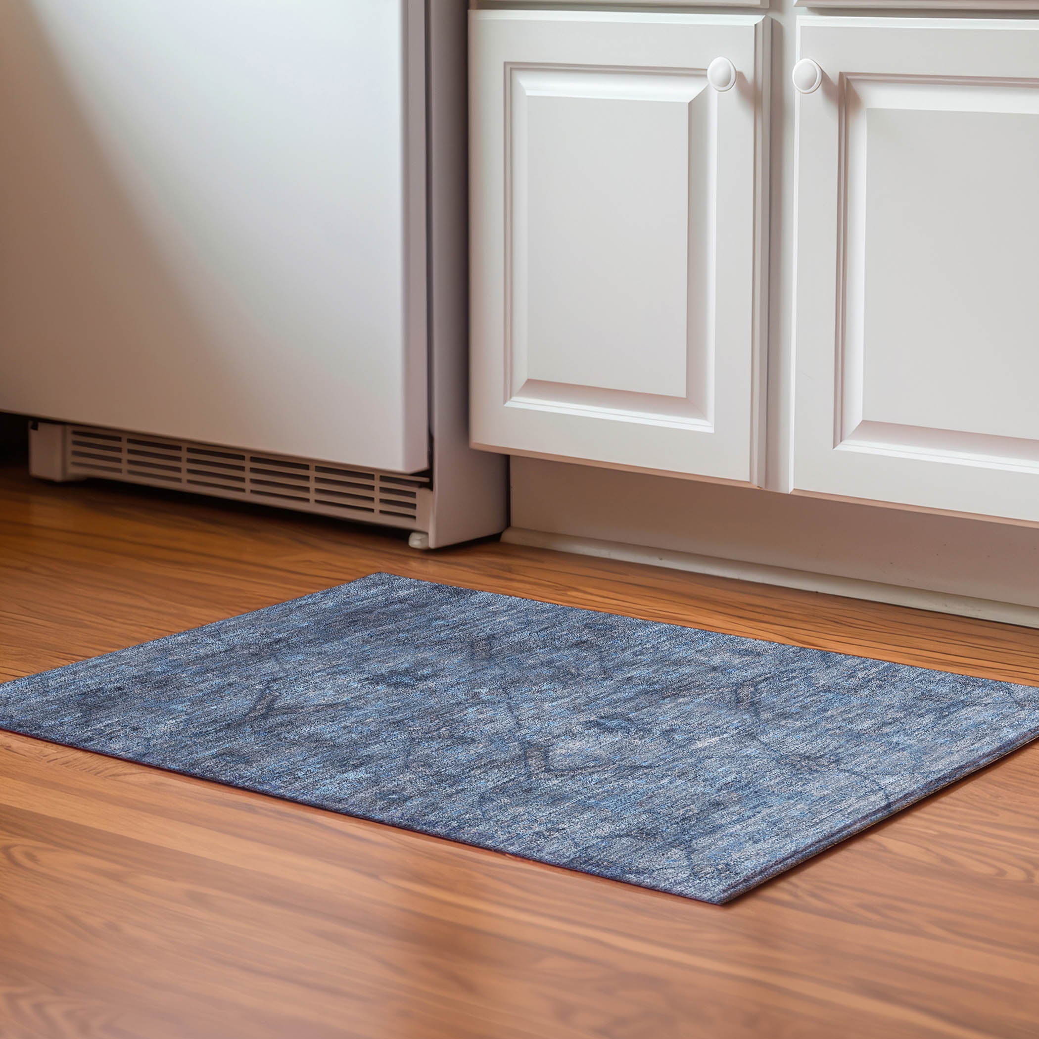 Kyoto Machine Washable Traditional Blue Rug 1'8" x 2'6" #shape_Rectangle