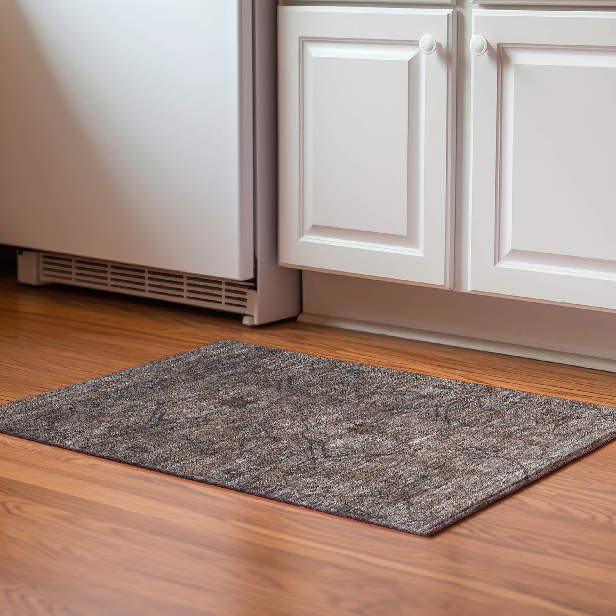 Kyoto Machine Washable Traditional Brown Rug 1'8" x 2'6" #shape_Rectangle