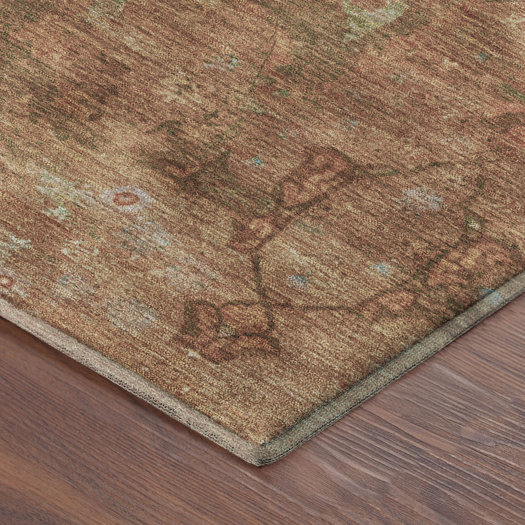 Kyoto Machine Washable Traditional Terracotta Orange Rug 1'8" x 2'6" #shape_Rectangle