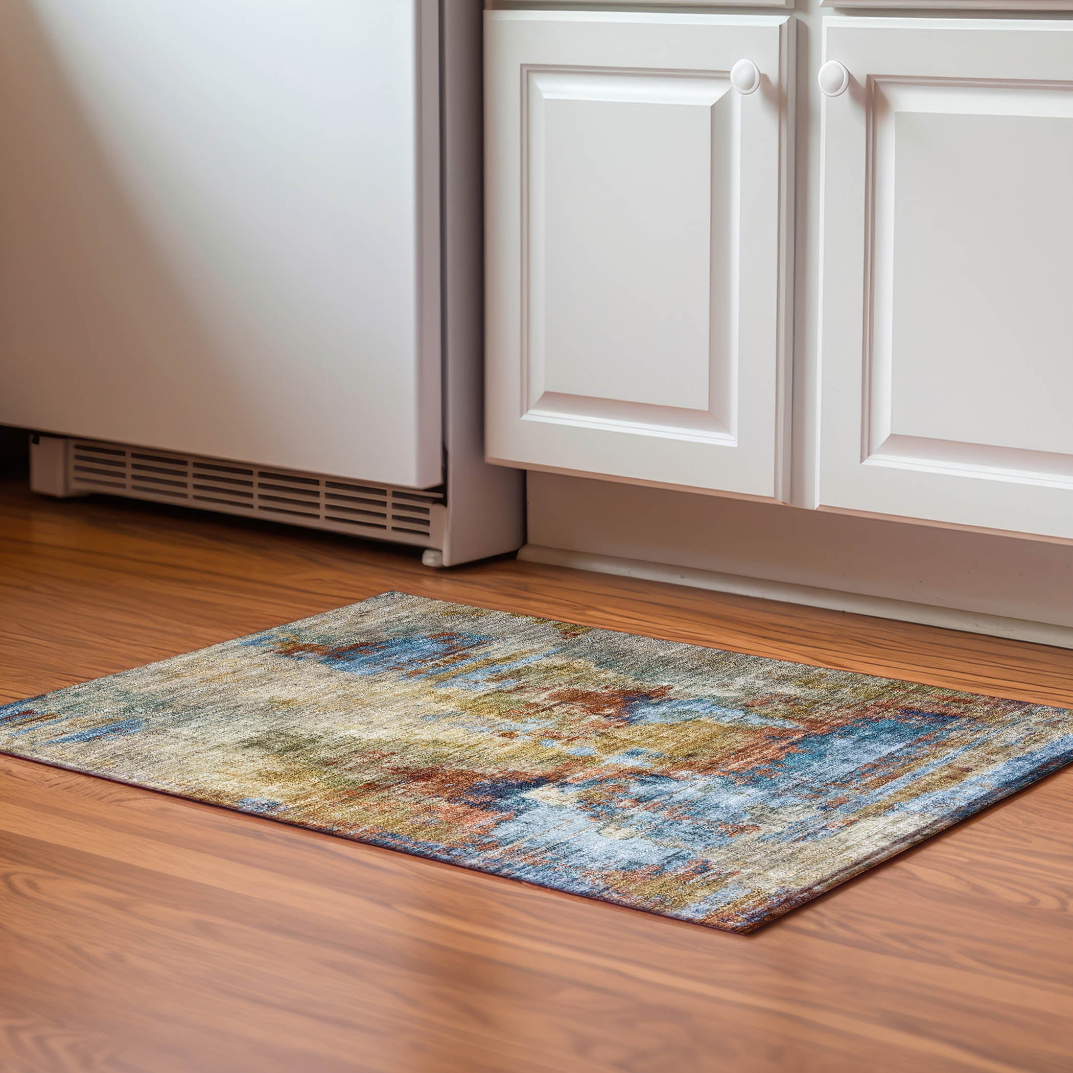 Seoul Machine Washable Transitional Beige Brown Rug 1'8" x 2'6" #shape_Rectangle
