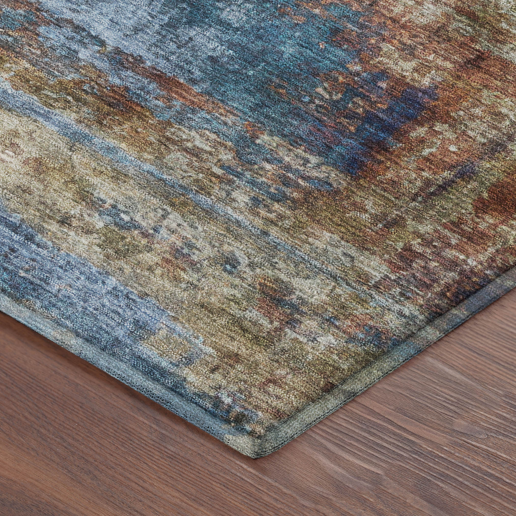 Seoul Machine Washable Transitional Beige Brown Rug 1'8" x 2'6" #shape_Rectangle