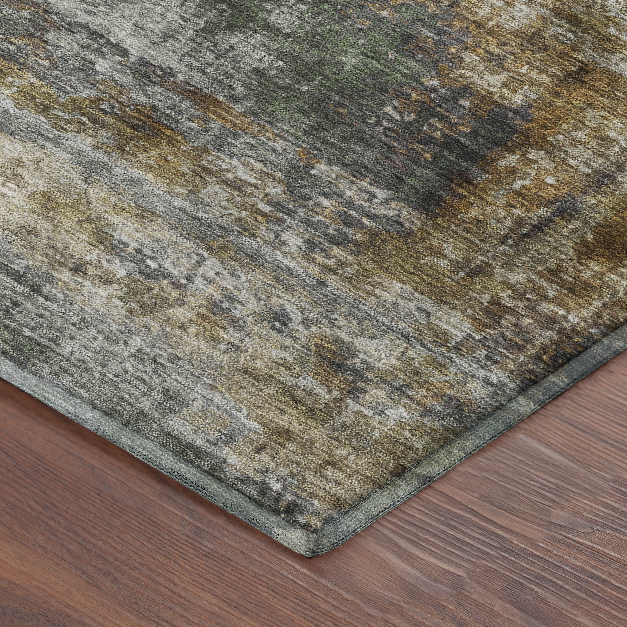 Seoul Machine Washable Transitional Khaki Brown Rug 1'8" x 2'6" #shape_Rectangle