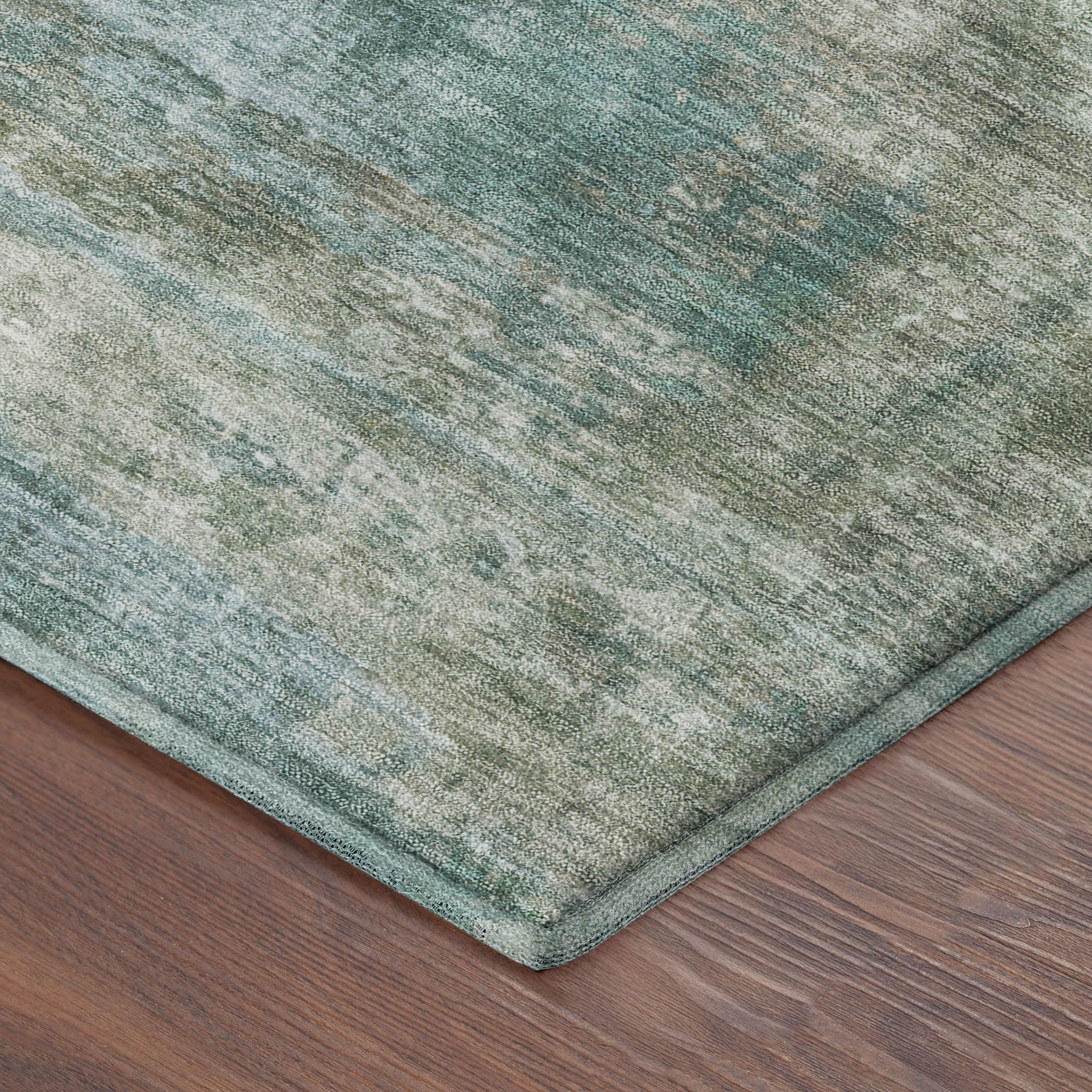 Seoul Machine Washable Transitional Sage Green Rug 1'8" x 2'6" #shape_Rectangle
