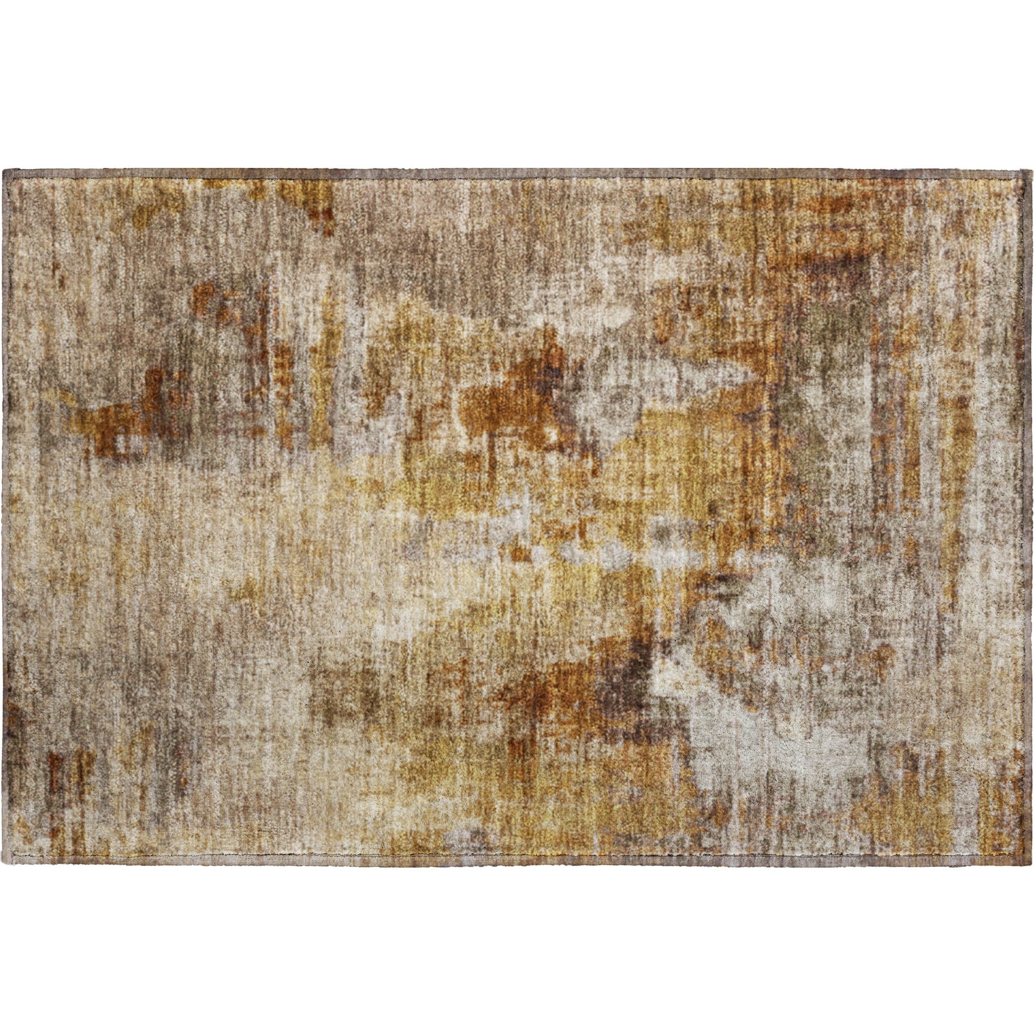 Seoul Machine Washable Transitional Walnut Gold Rug 1'8" x 2'6" #shape_Rectangle