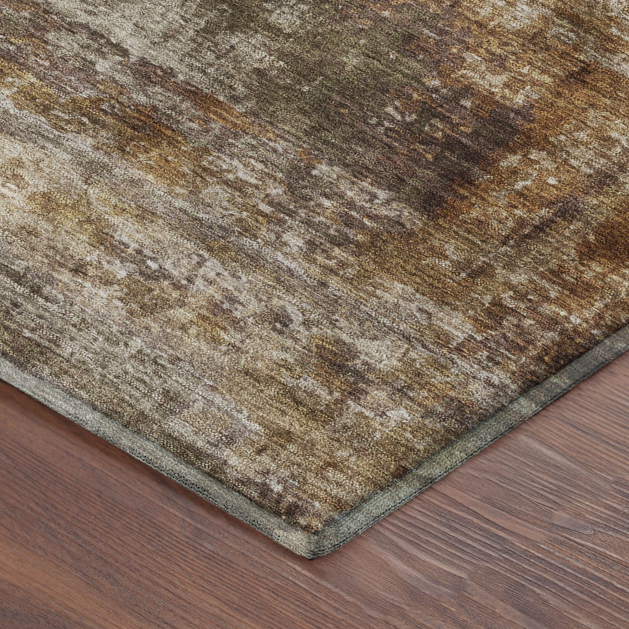 Seoul Machine Washable Transitional Walnut Gold Rug 1'8" x 2'6" #shape_Rectangle