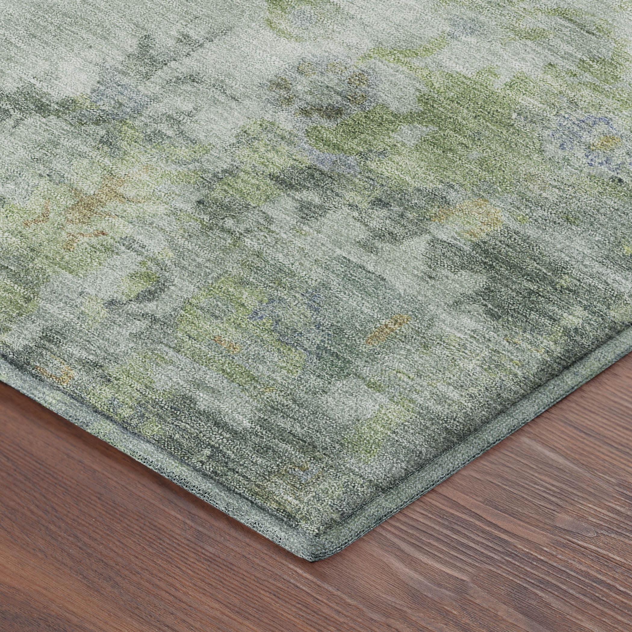 Sintra Machine Washable Traditional Aloe Green Rug 1'8" x 2'6" #shape_Rectangle