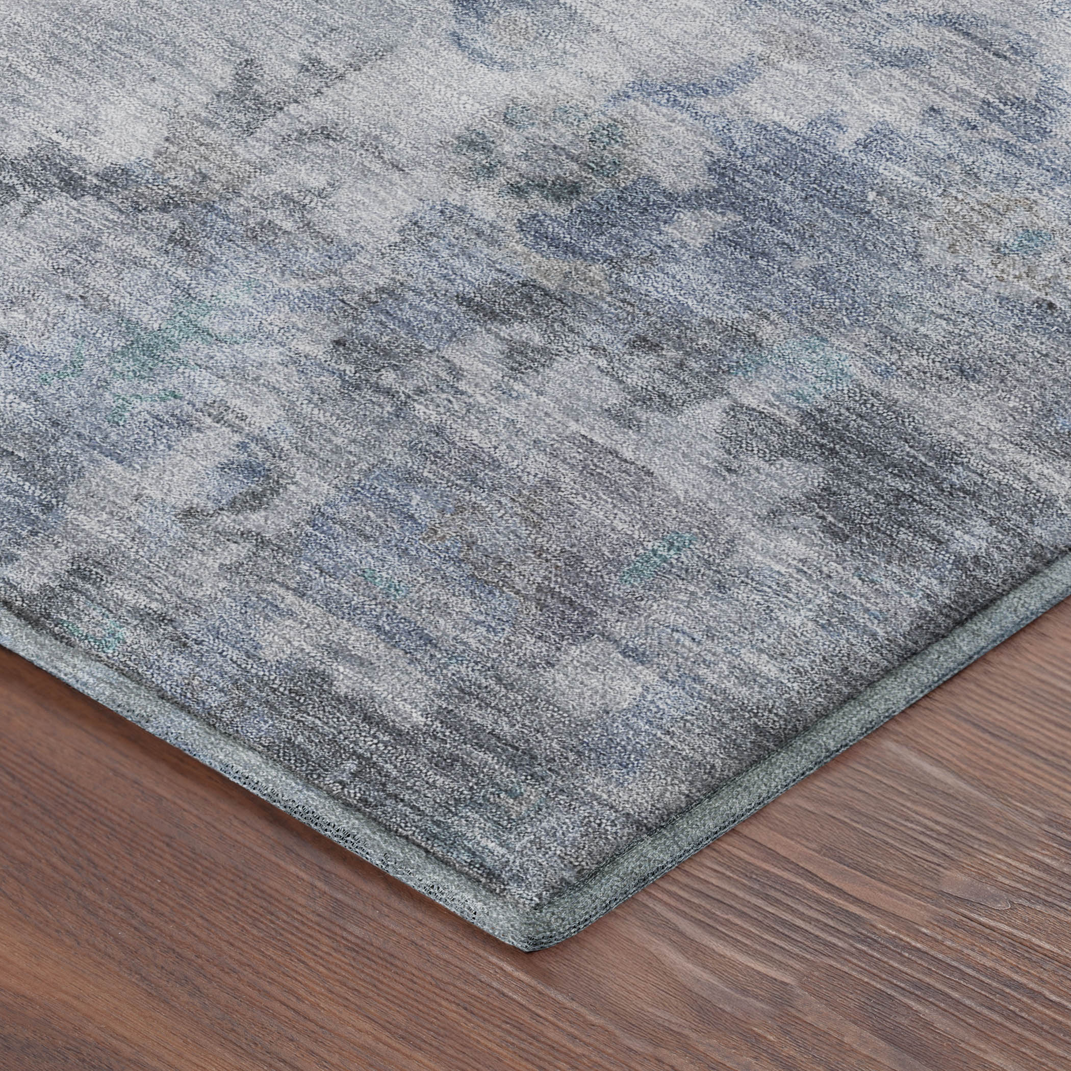 Sintra Machine Washable Traditional Blue Rug 1'8" x 2'6" #shape_Rectangle