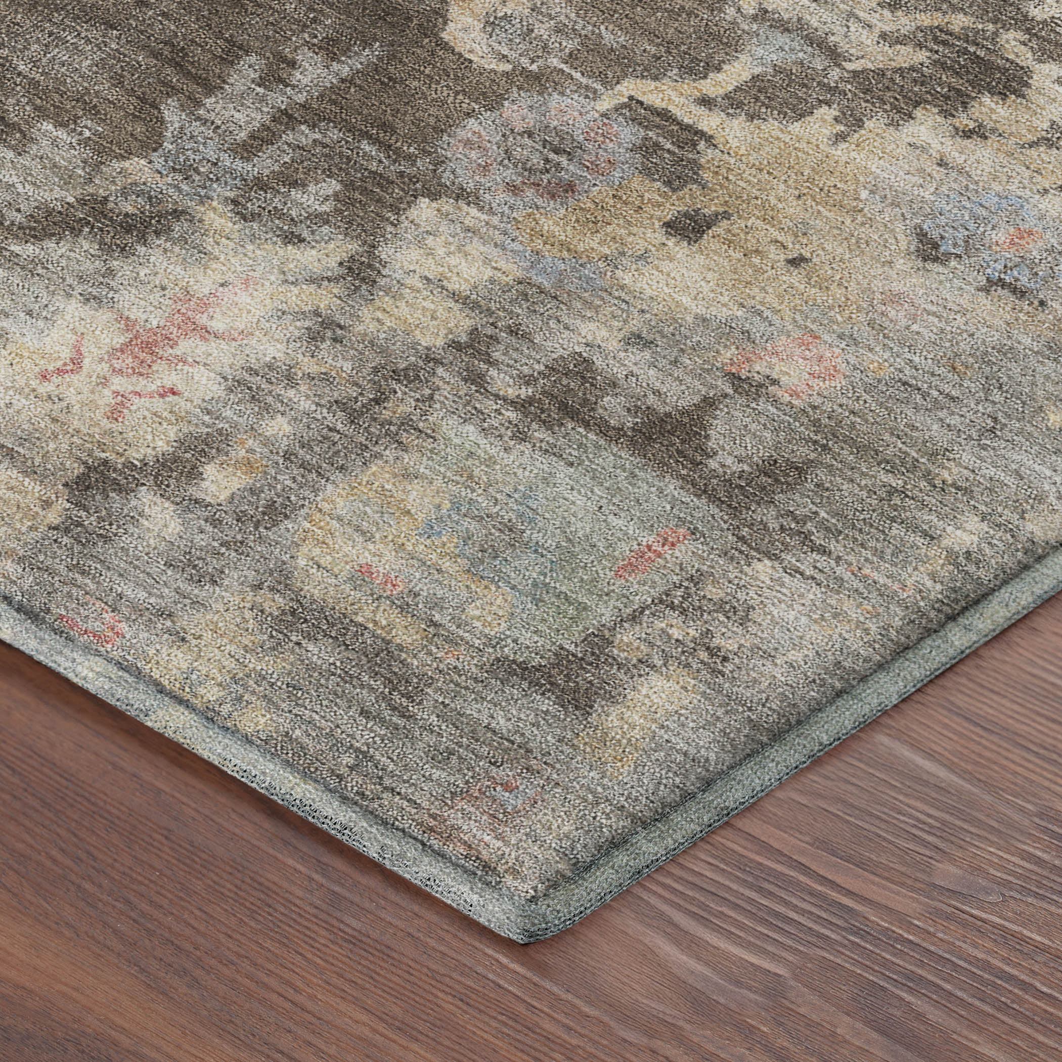 Colombo Machine Washable Traditional Chocolate Brown Rug 1'8" x 2'6" #shape_Rectangle