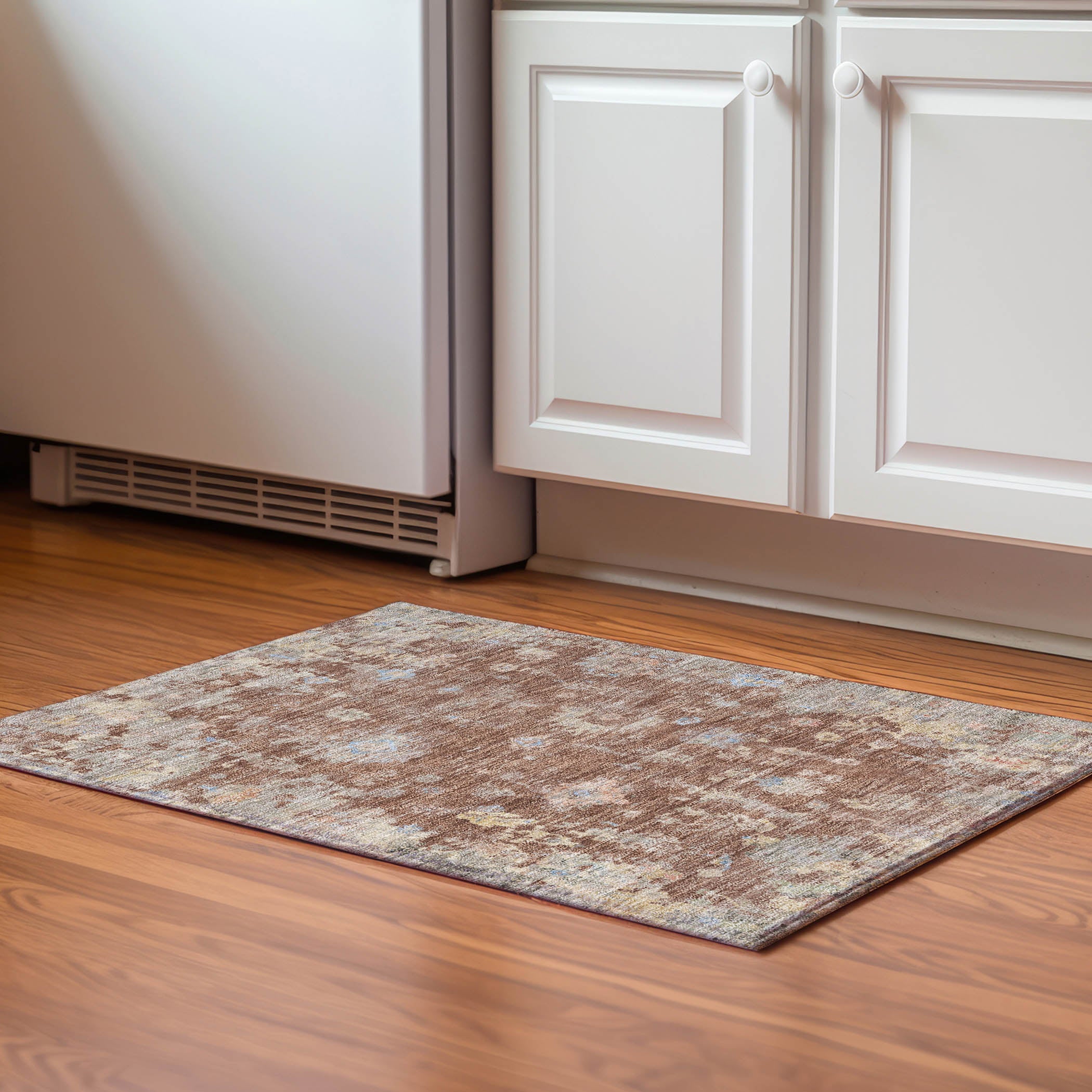Colombo Machine Washable Traditional Paprika Orange Rug 1'8" x 2'6" #shape_Rectangle