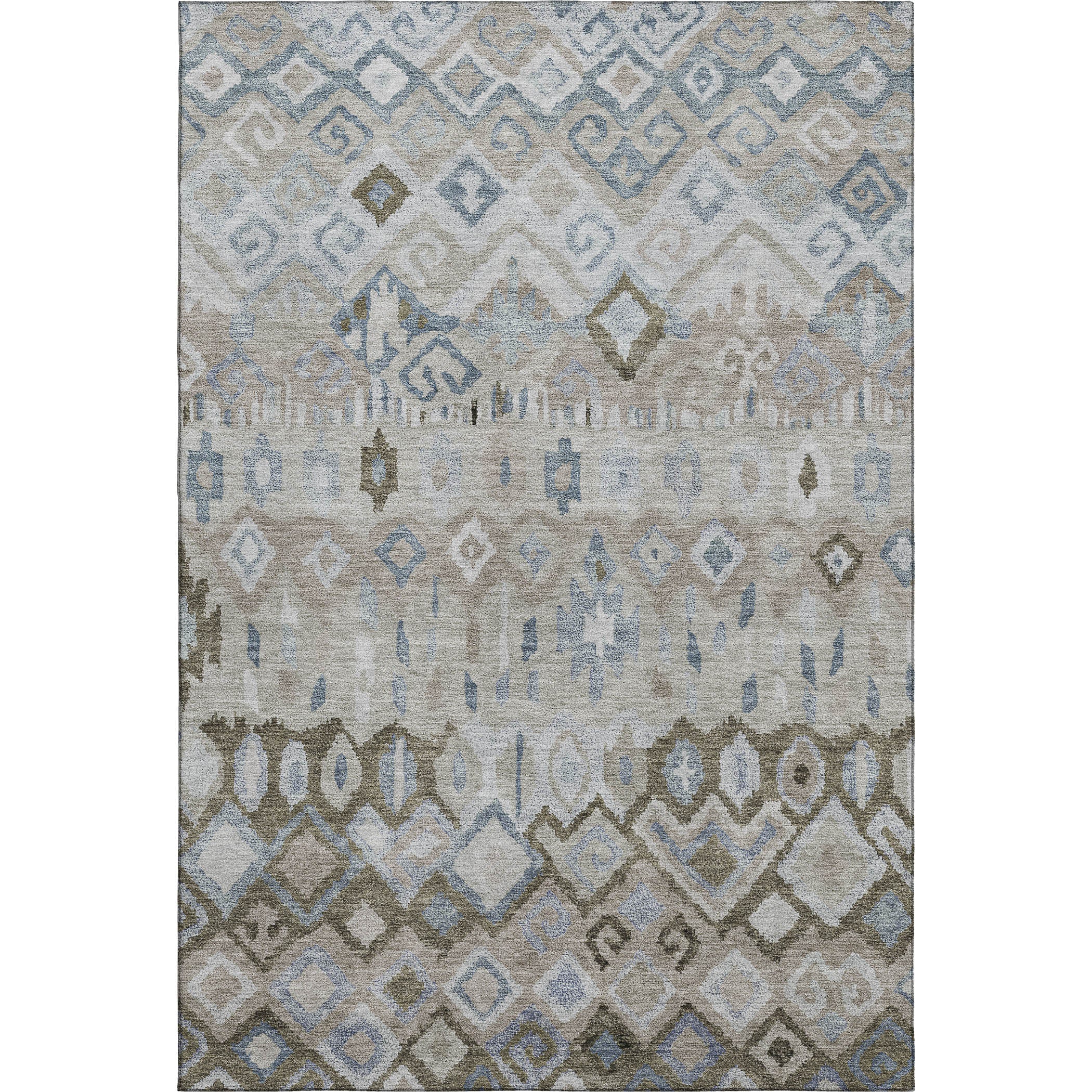 Lucerne Machine Washable Transitional Beige Brown Rug 3' x 5' #shape_Rectangle