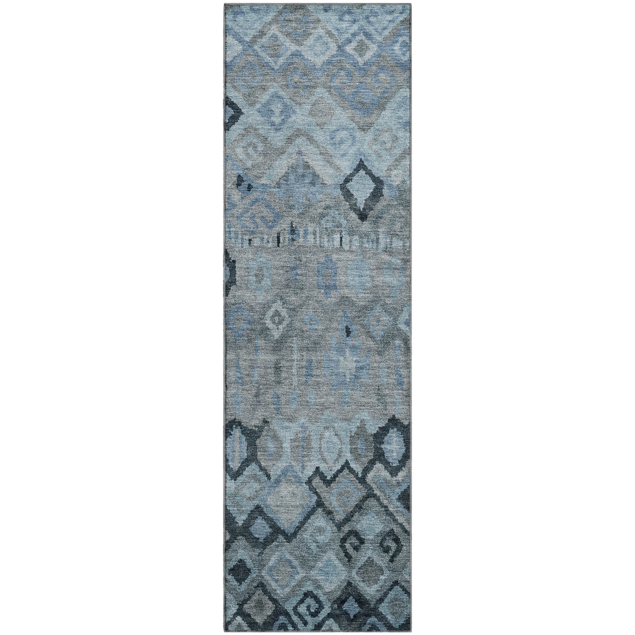 Lucerne Machine Washable Transitional Gray Rug 2'3" x 7'6" #shape_Runner