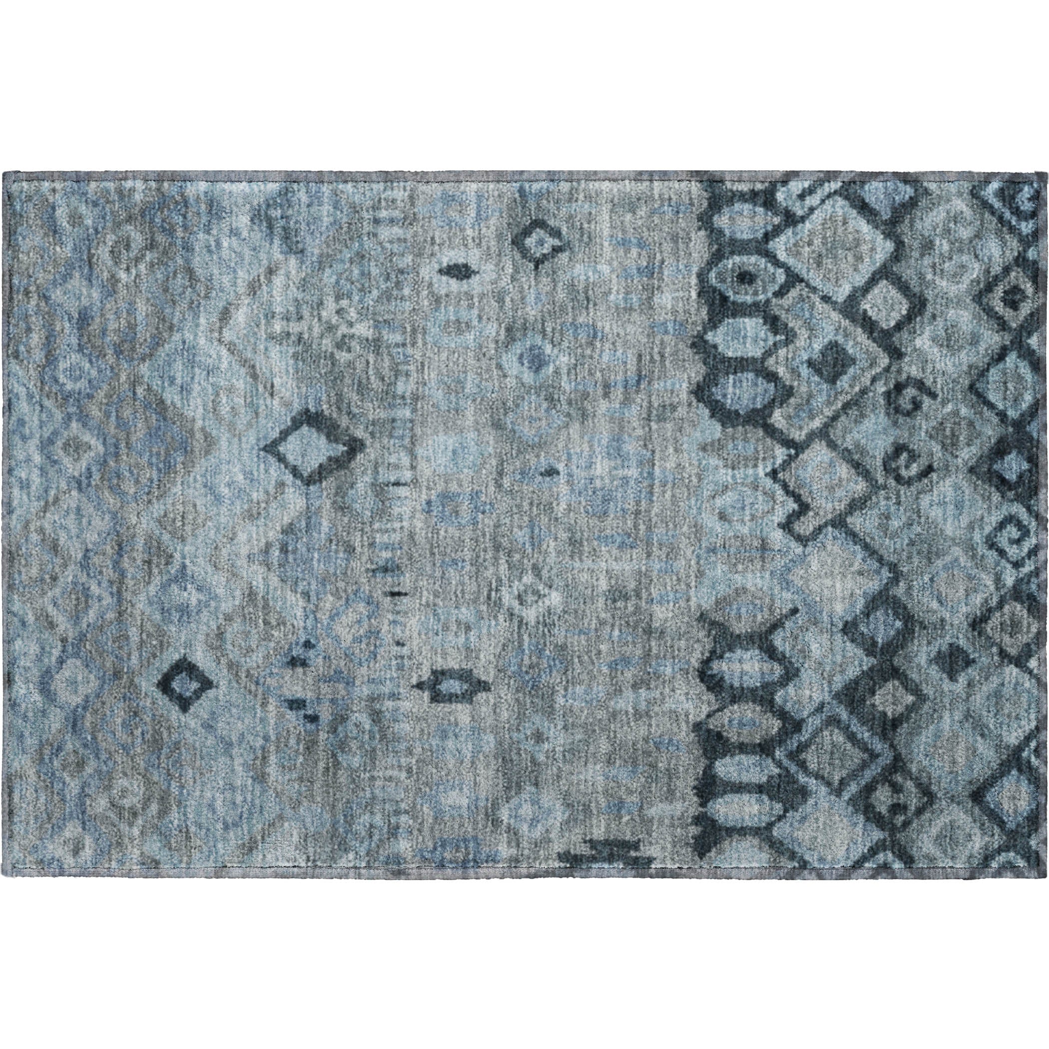 Lucerne Machine Washable Transitional Gray Rug 1'8" x 2'6" #shape_Rectangle