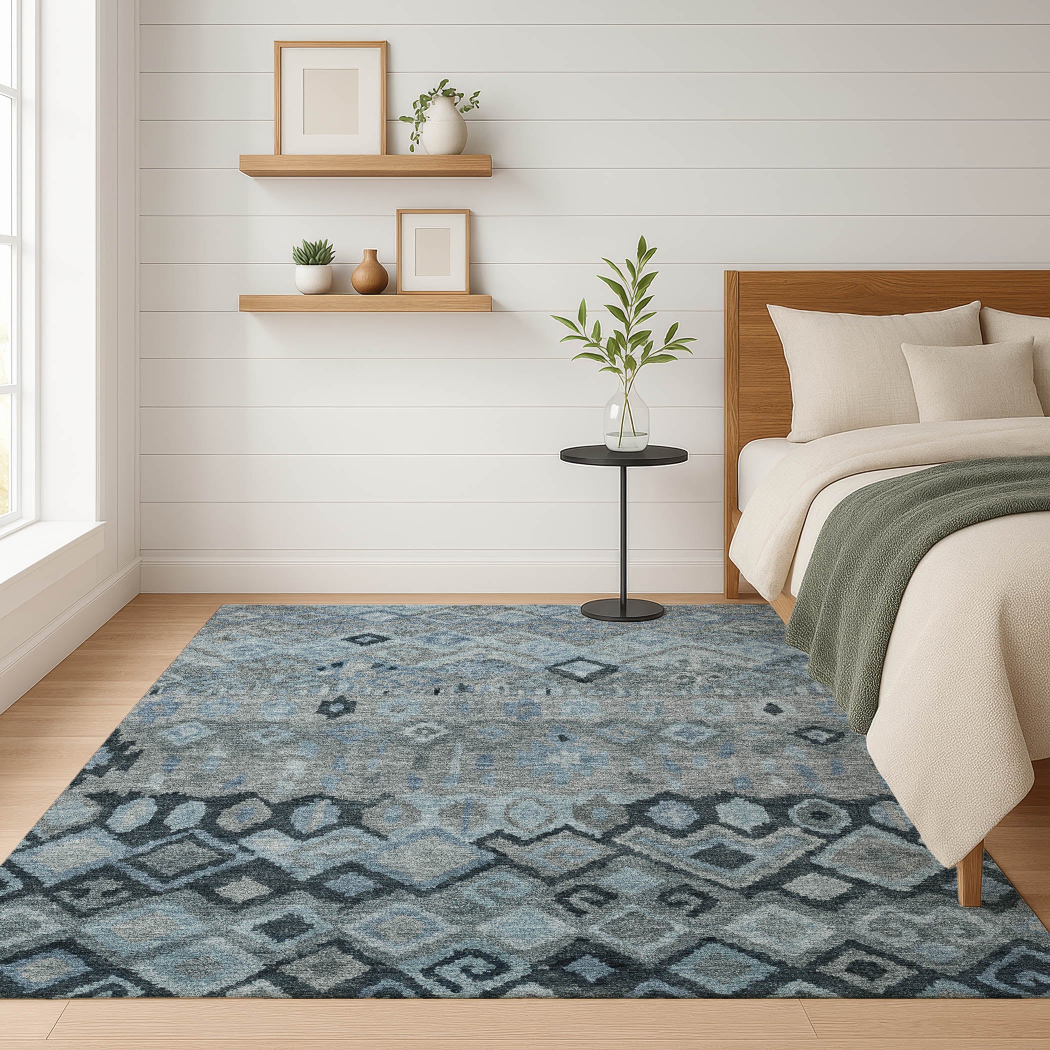 Lucerne Machine Washable Transitional Gray Rug 3' x 5' #shape_Rectangle